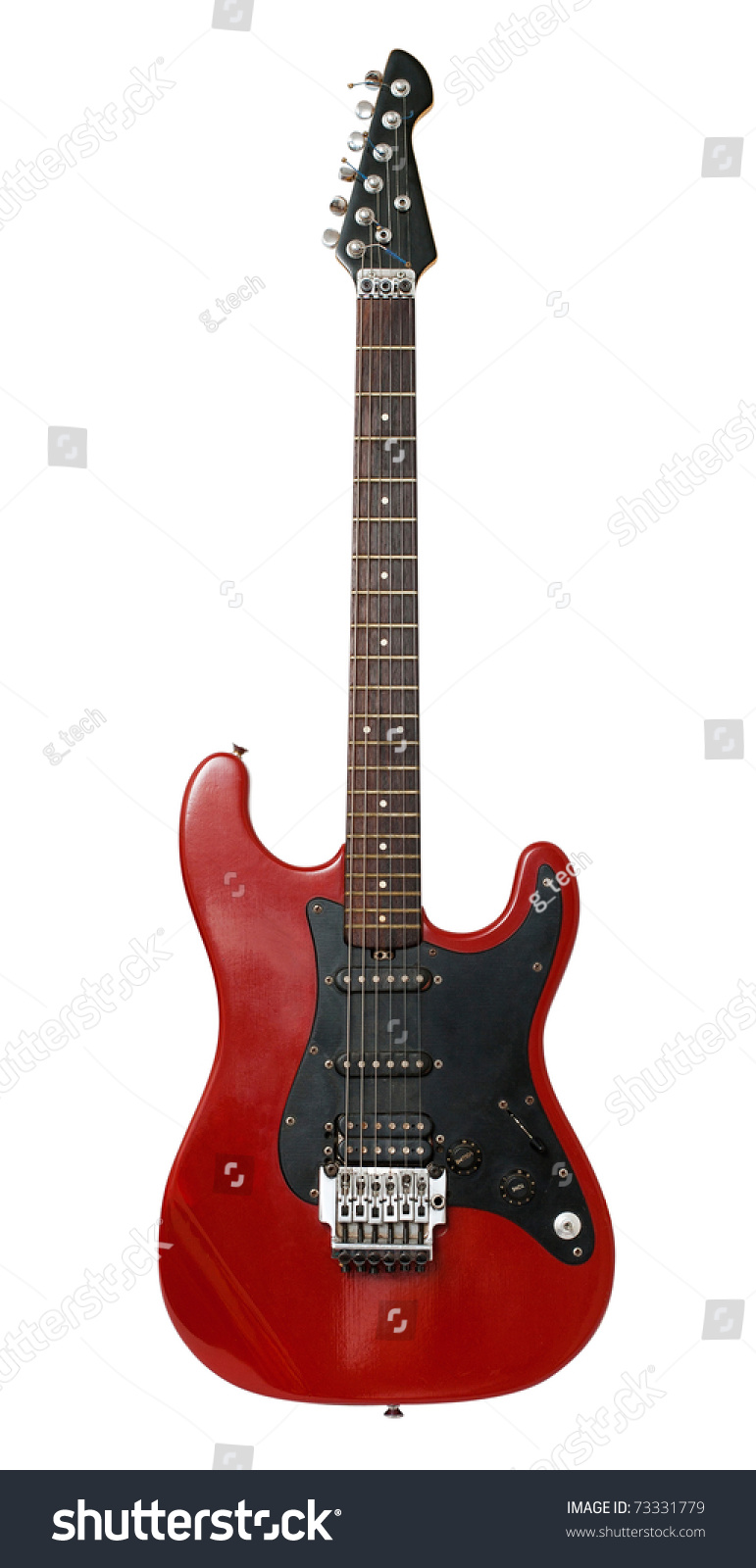 black red electric guitar