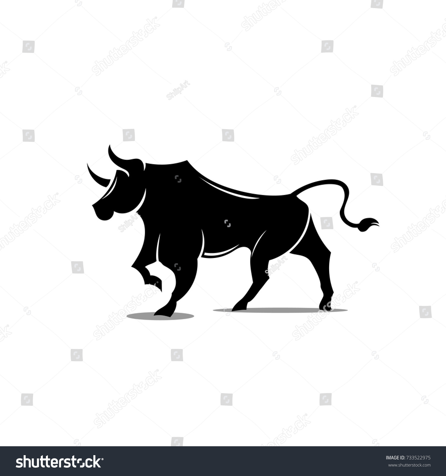 Bull Art Stock Vector (Royalty Free) 733522975 | Shutterstock