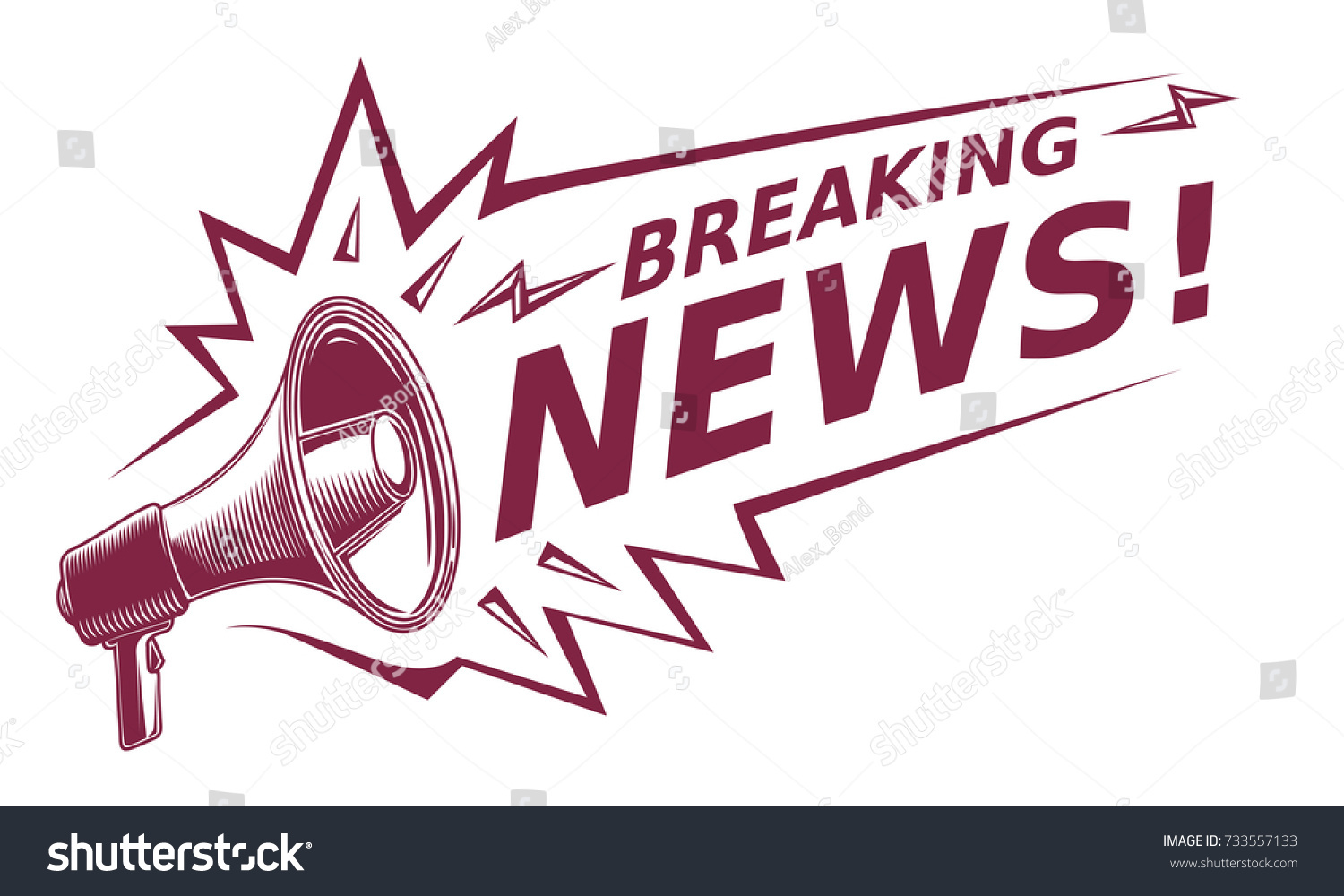 Breaking News Sign Megaphone Stock Vector (Royalty Free) 733557133 ...