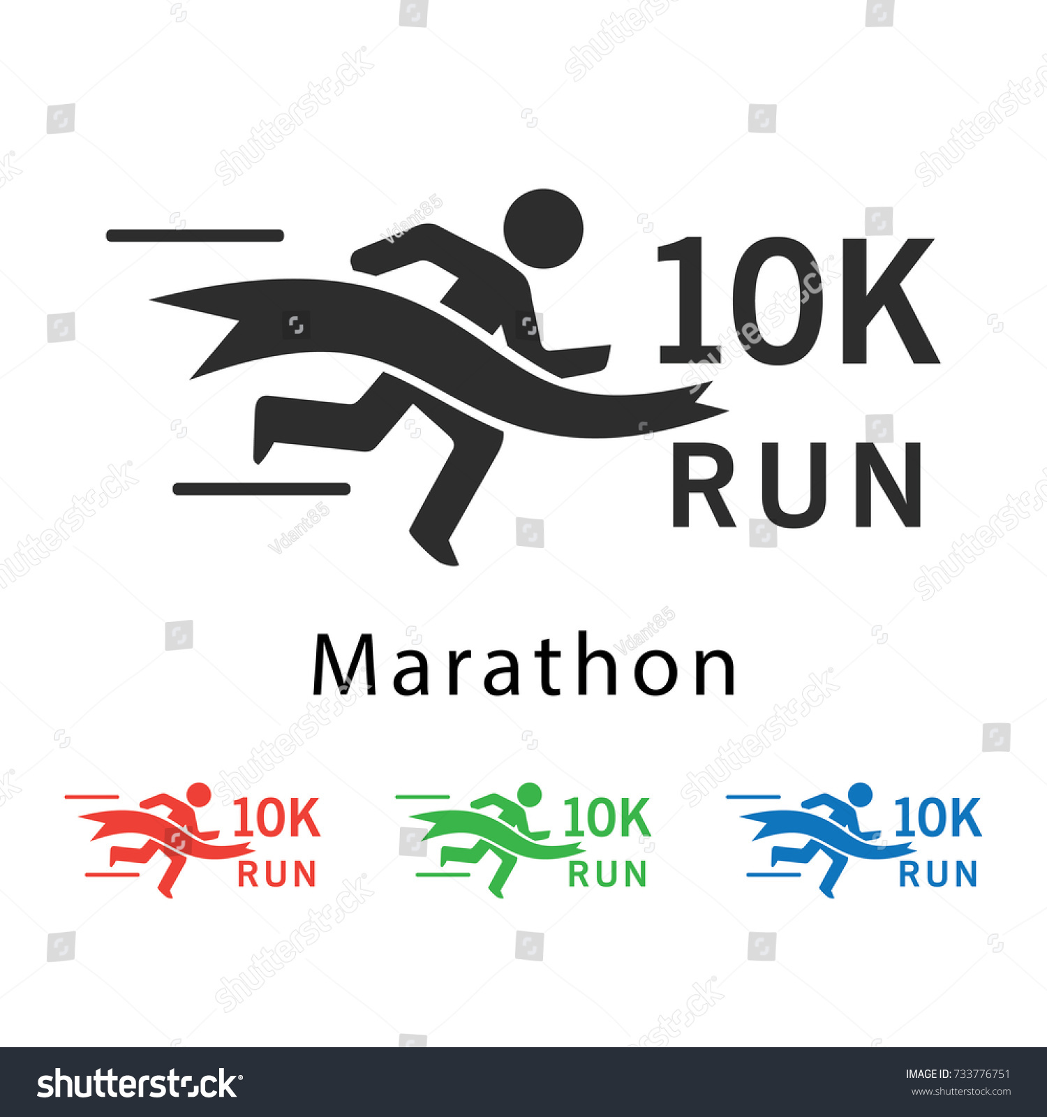 10k Run Marathon Vector Illustration Stock Vector (Royalty Free ...