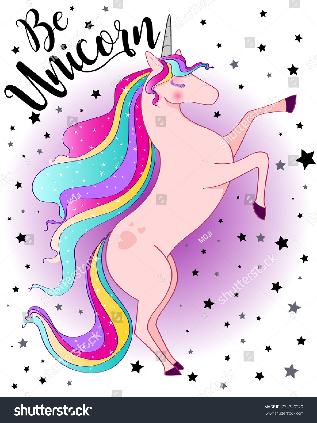 Be Unicorncute Magical Unicornsweet Kids Graphics Stock Vector (Royalty ...