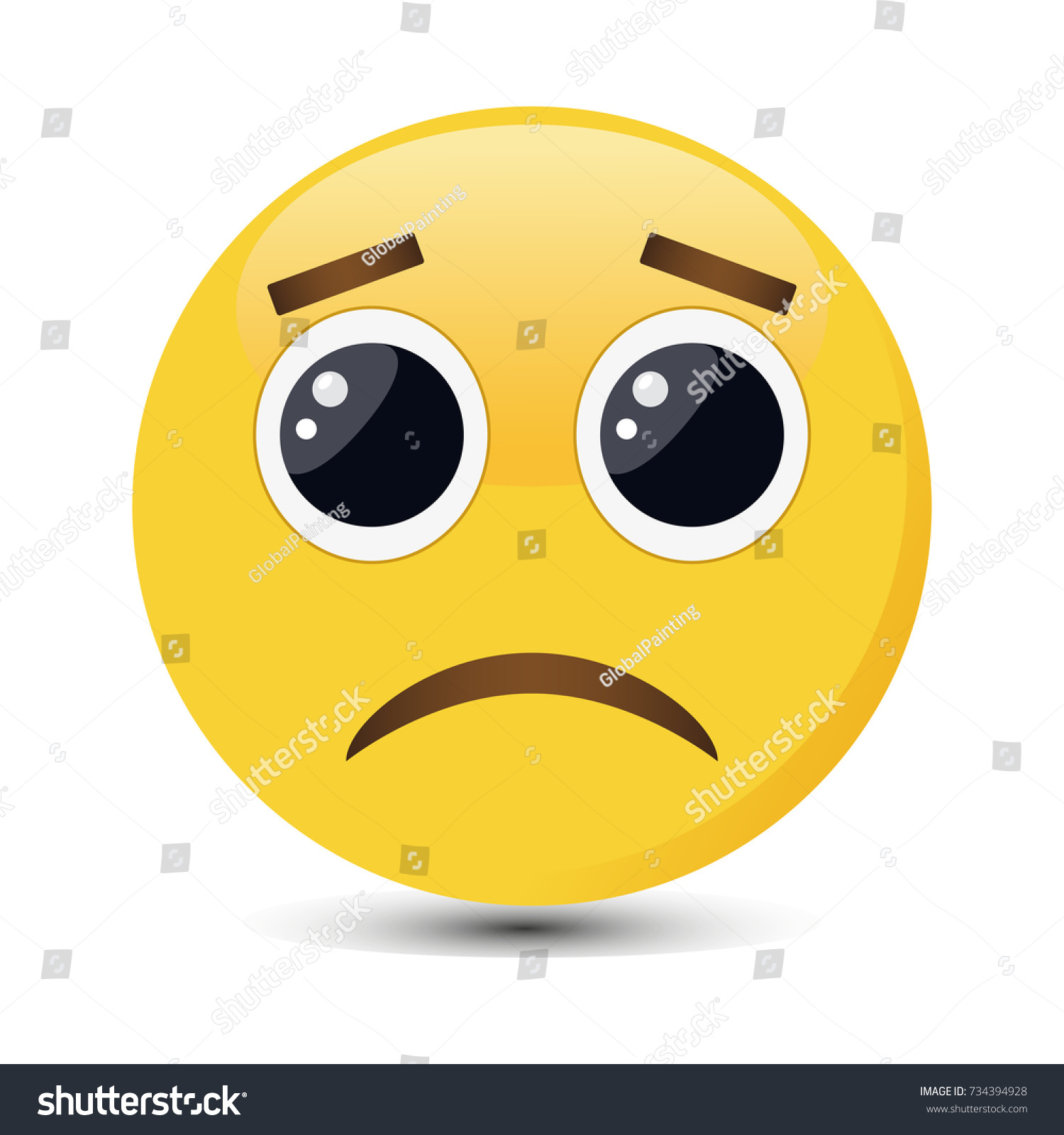 Vektor Stok Sad Emoticon Sorrowful Emoji Vector Illustration (Tanpa