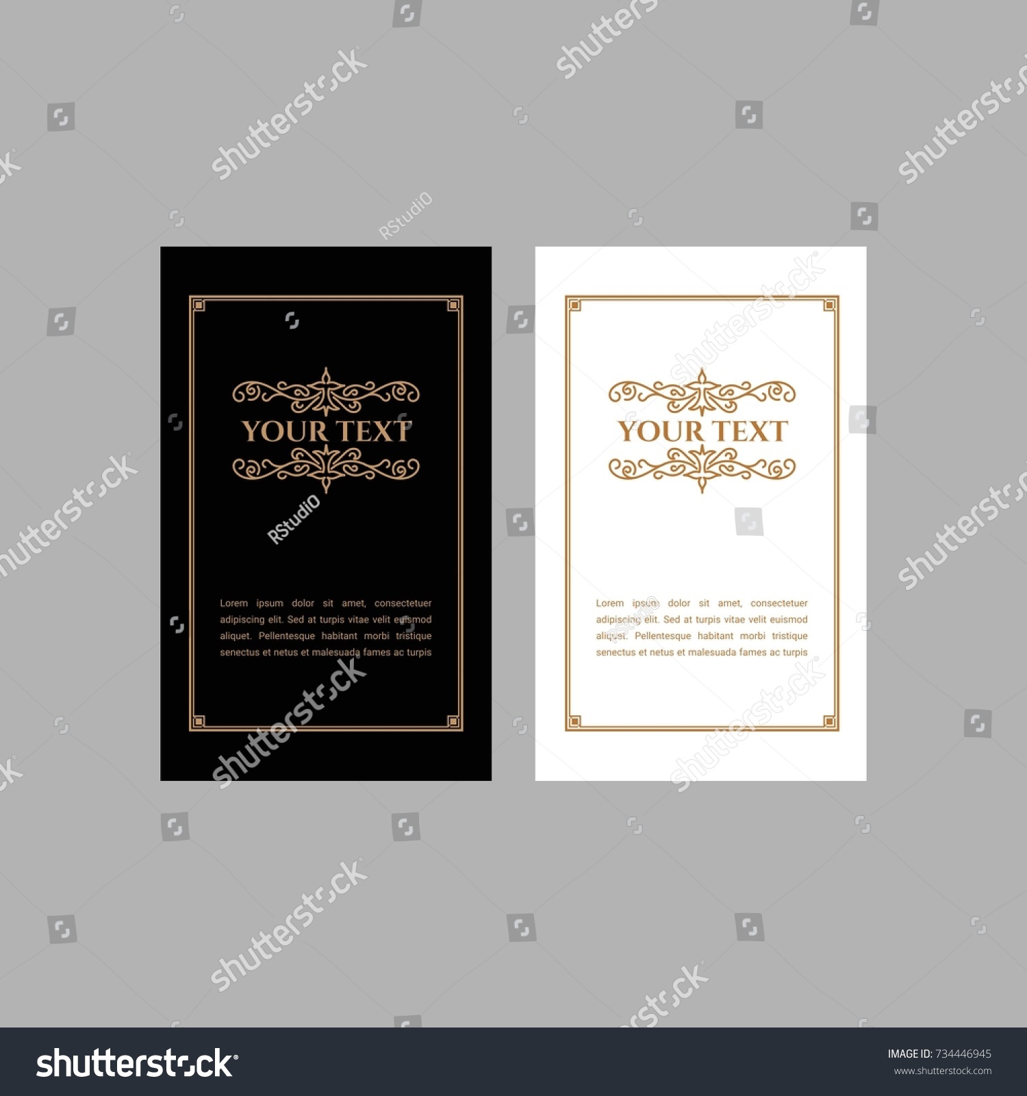 Vintage Wedding Invitation Luxury Black White Stock Vector (Royalty ...