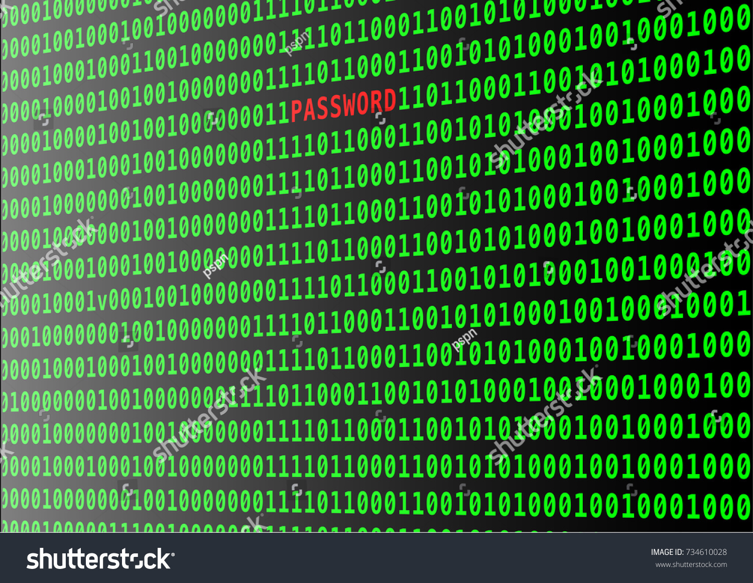 Vector Binary Code Password Text Cyber Stock Vector (Royalty Free ...