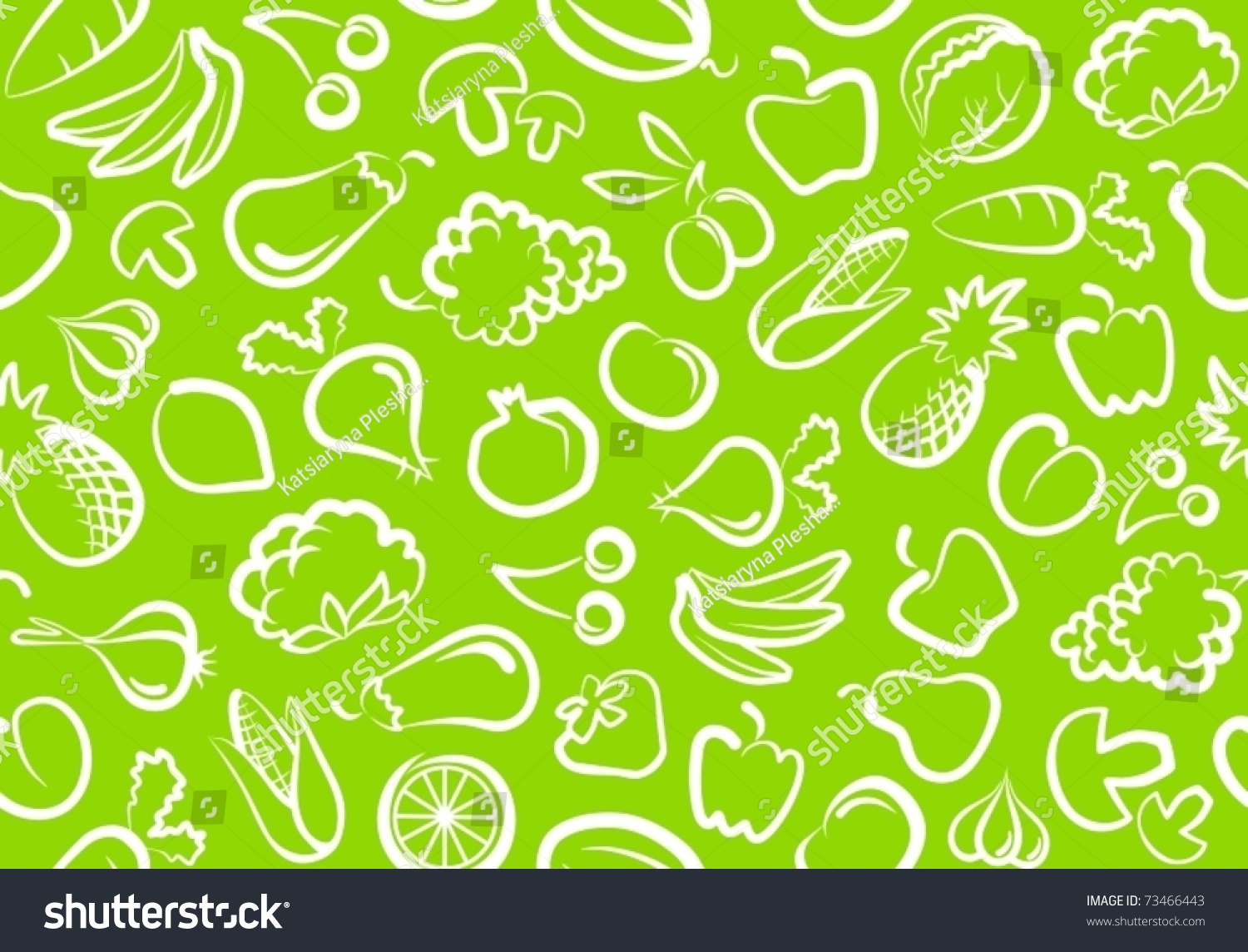 Паттерн овощи фрукты на зеленом фоне