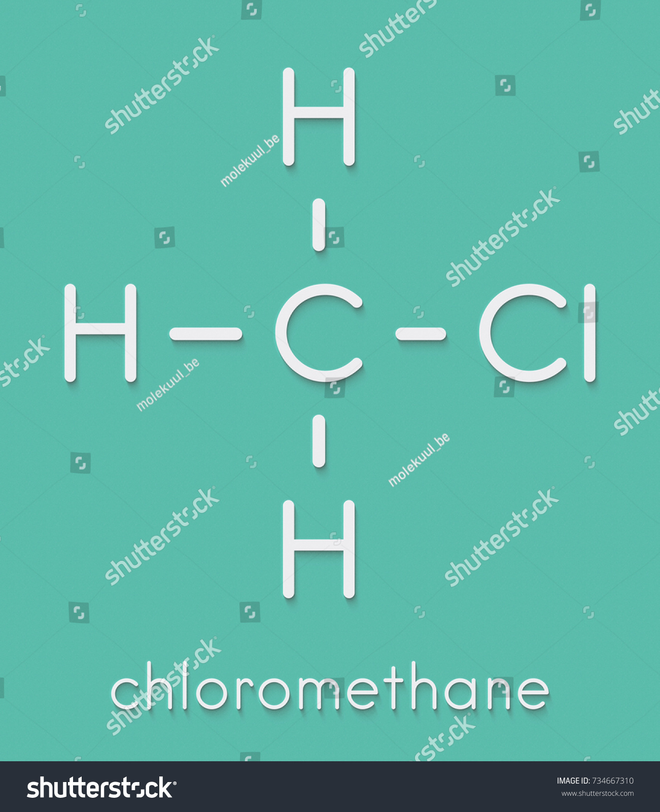 Chloromethane Methyl Chloride Molecule Skeletal Formula Stock ...