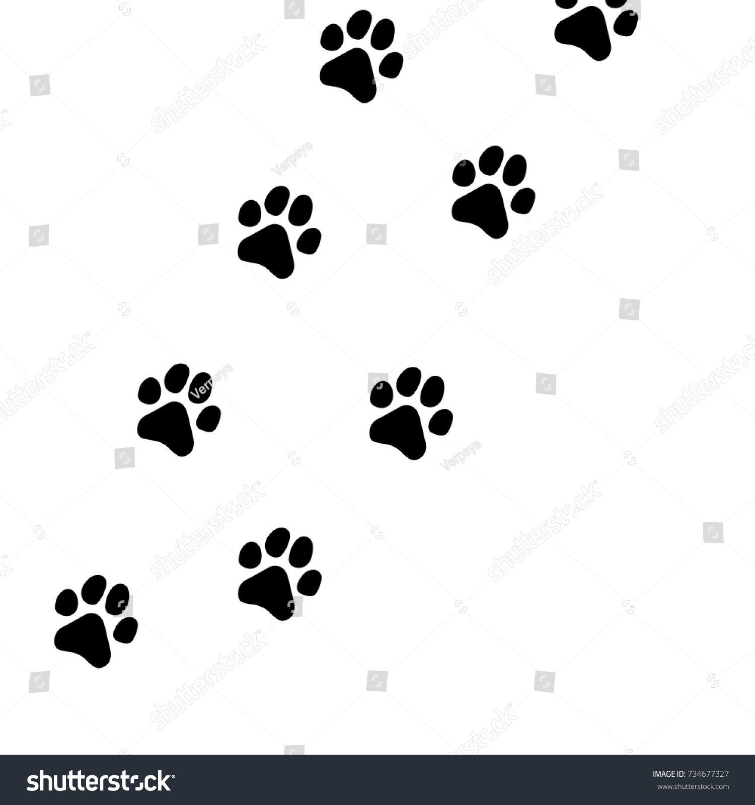 Paw Prints Logo Vector Illustration Isolated Stock Vector (Royalty Free ...