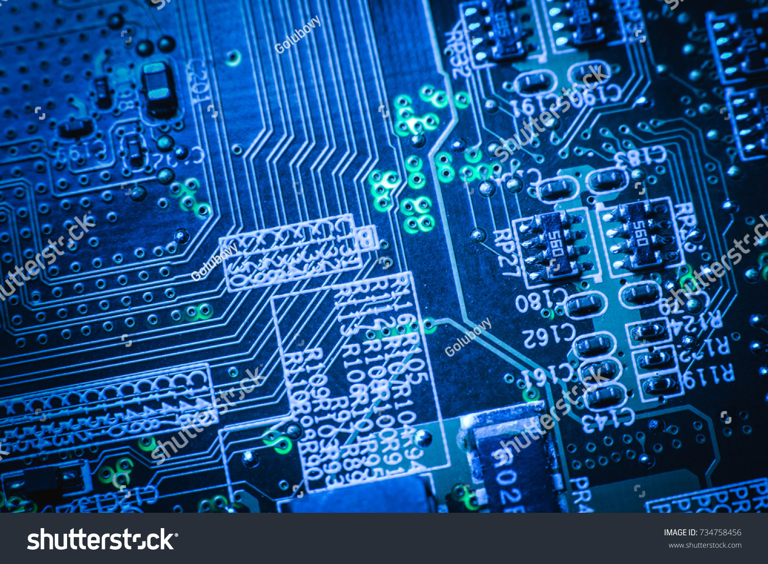 Computer Microprocessor Chip Development Modern Scientific写真素材734758456 ...