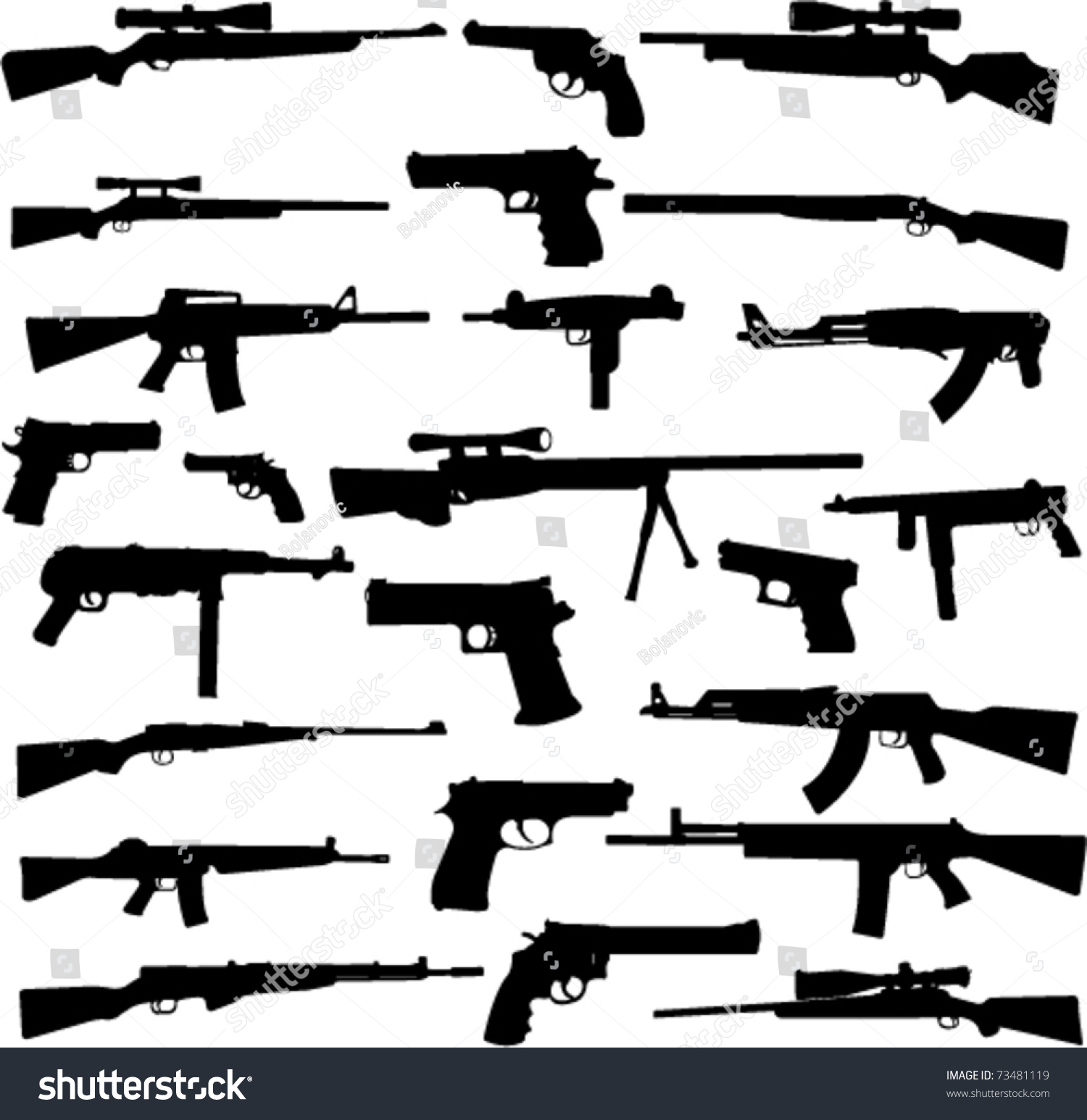 Weapon Collection Vector Stock Vector (Royalty Free) 73481119 ...