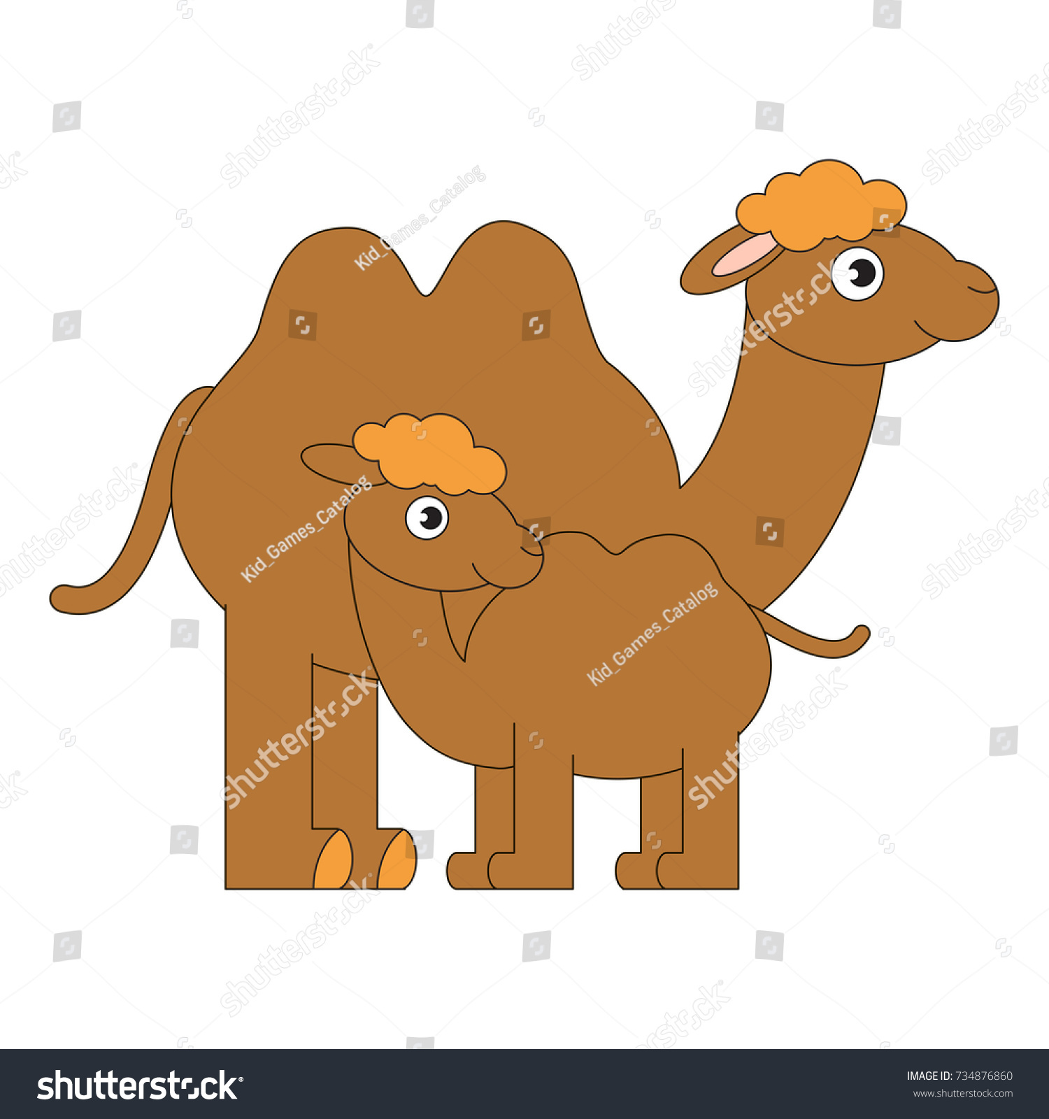 mom and baby camel