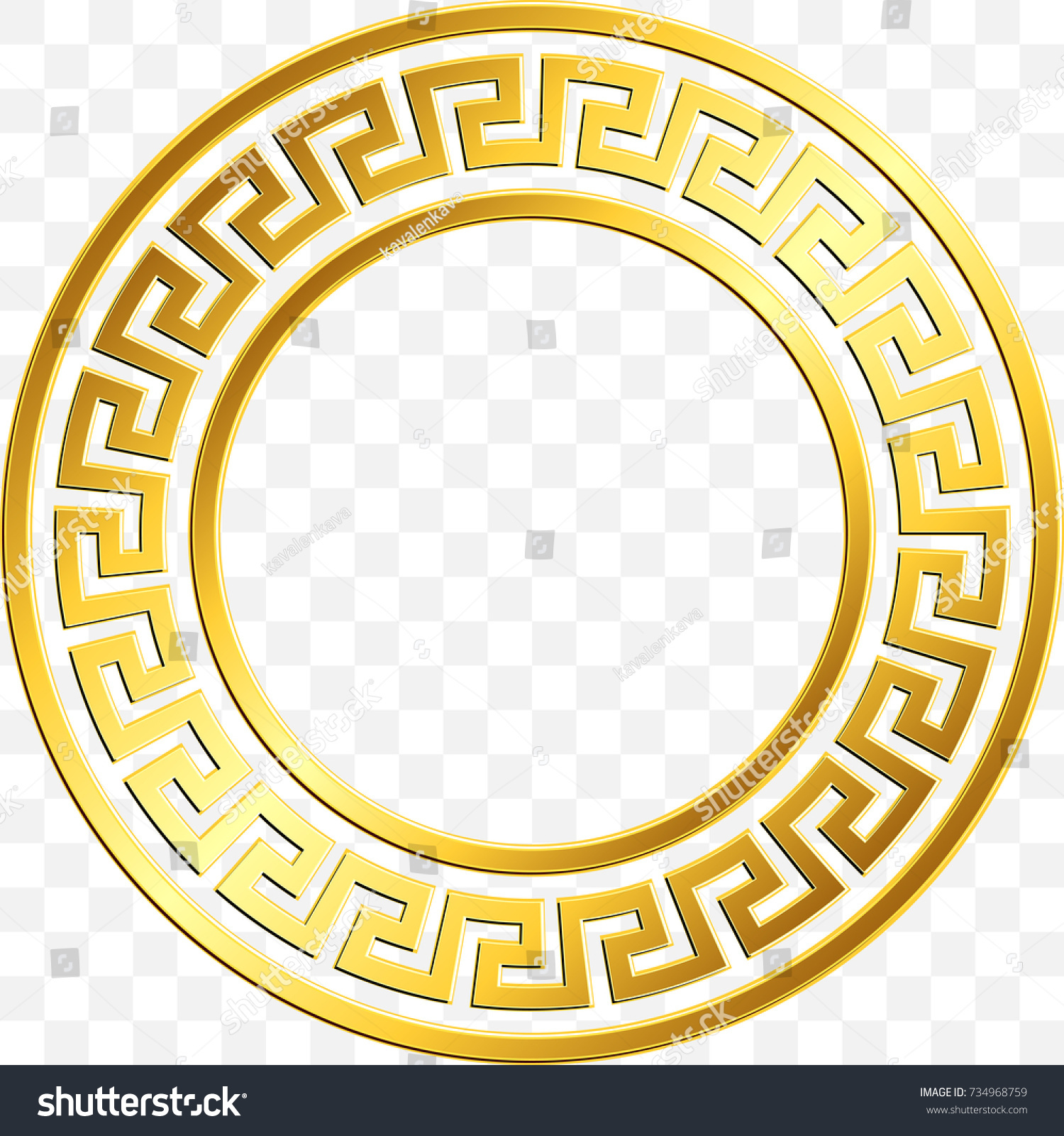 Round Frame Traditional Vintage Golden Greek Stock Vector (Royalty Free ...