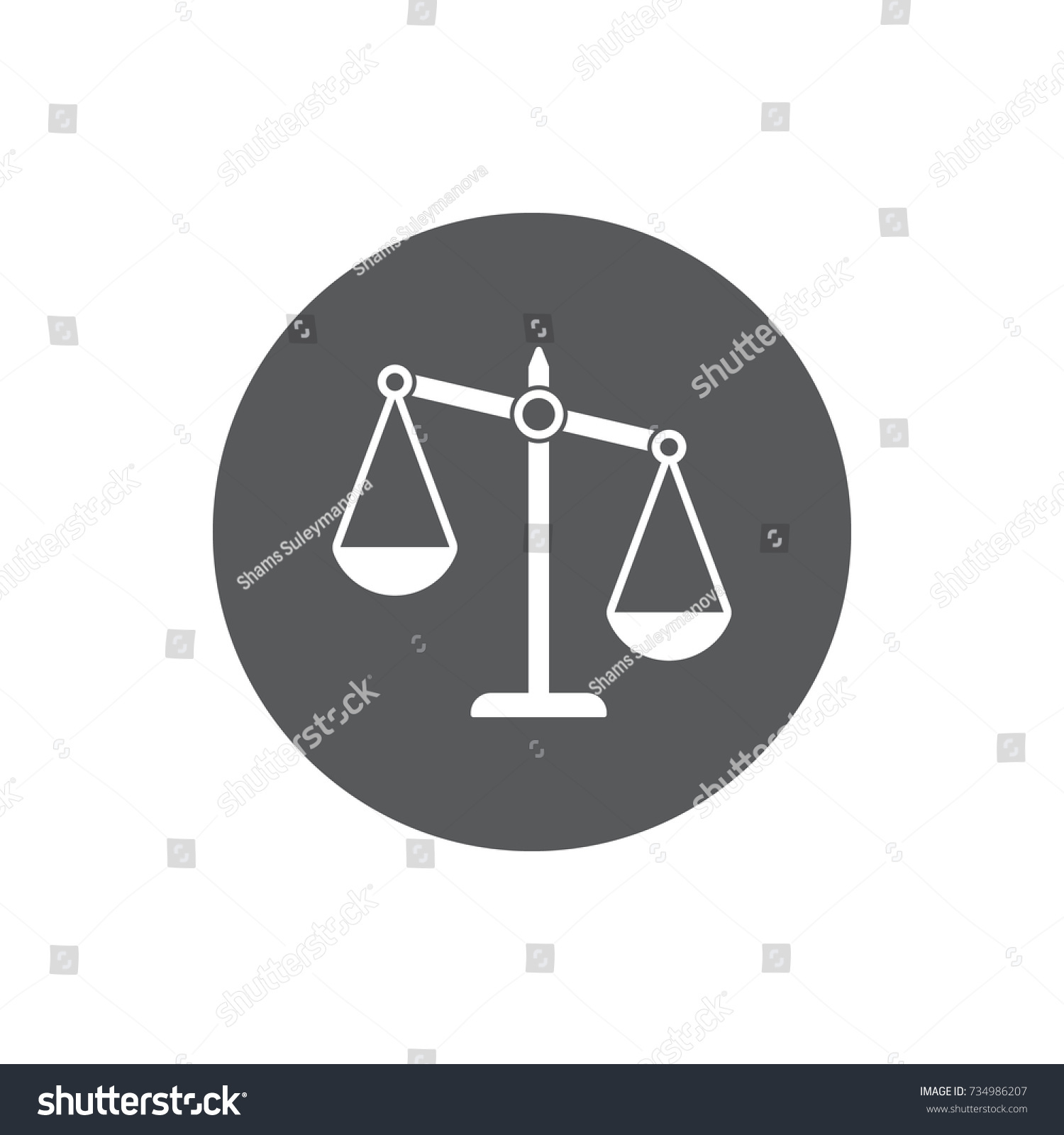 Justice Scale Icon Vector Illustration On Stock Vector (Royalty Free ...