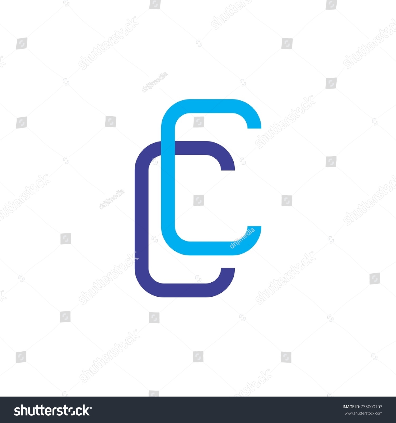 Cc Letter Logo Design Vector Stock Vector (Royalty Free) 735000103 ...