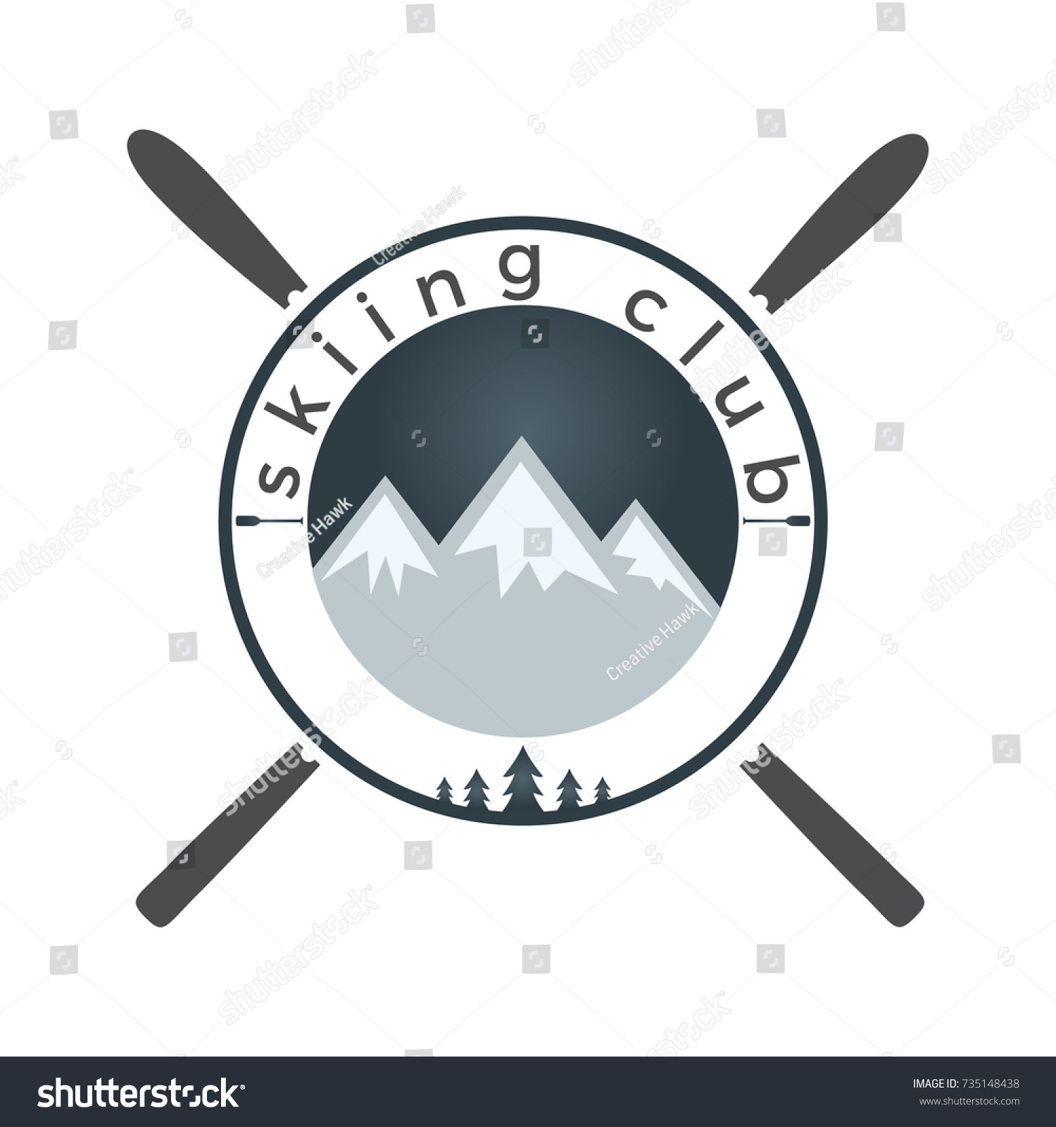 Mounting Skiing Logo Design Ski Club Stock Vector (Royalty Free ...