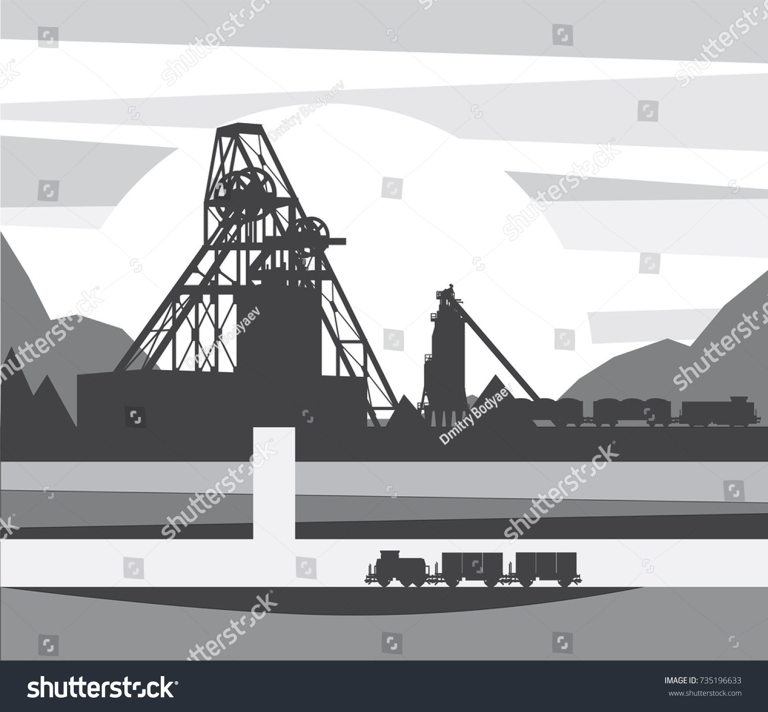 Угольная шахта вектор