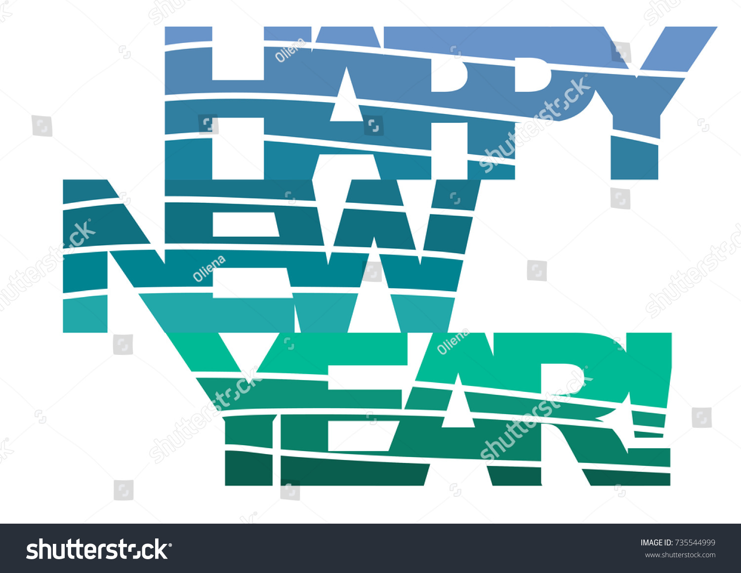 Happy New Year Greeting Letters Cut Stock Vector (Royalty Free ...