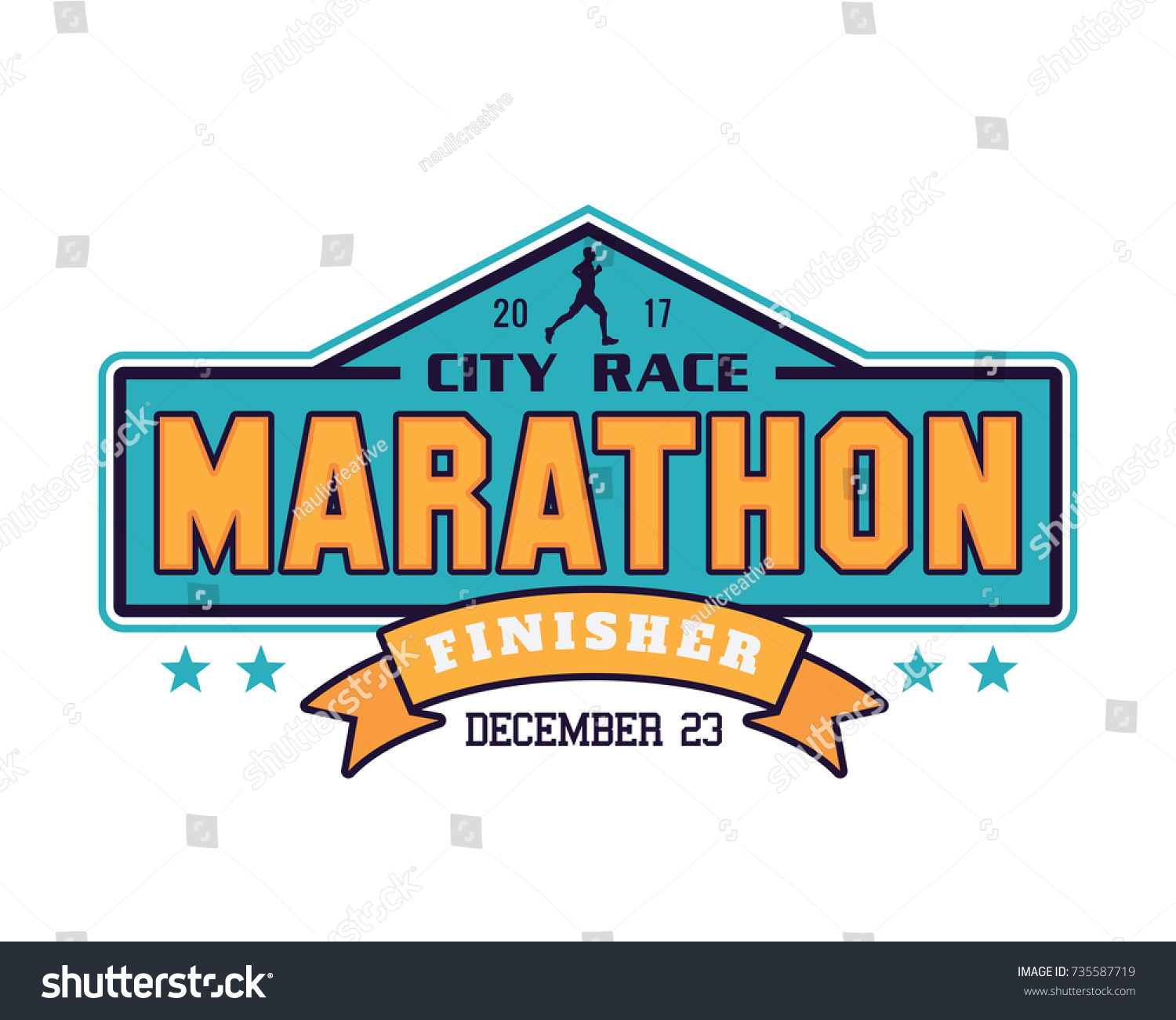 Modern Urban Marathon Badge Emblem Illustration Stock Vector (Royalty ...