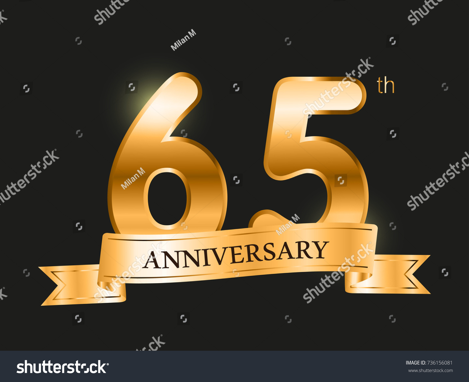 65 Years Anniversary Celebration Design65th Anniversary Stock Vector ...