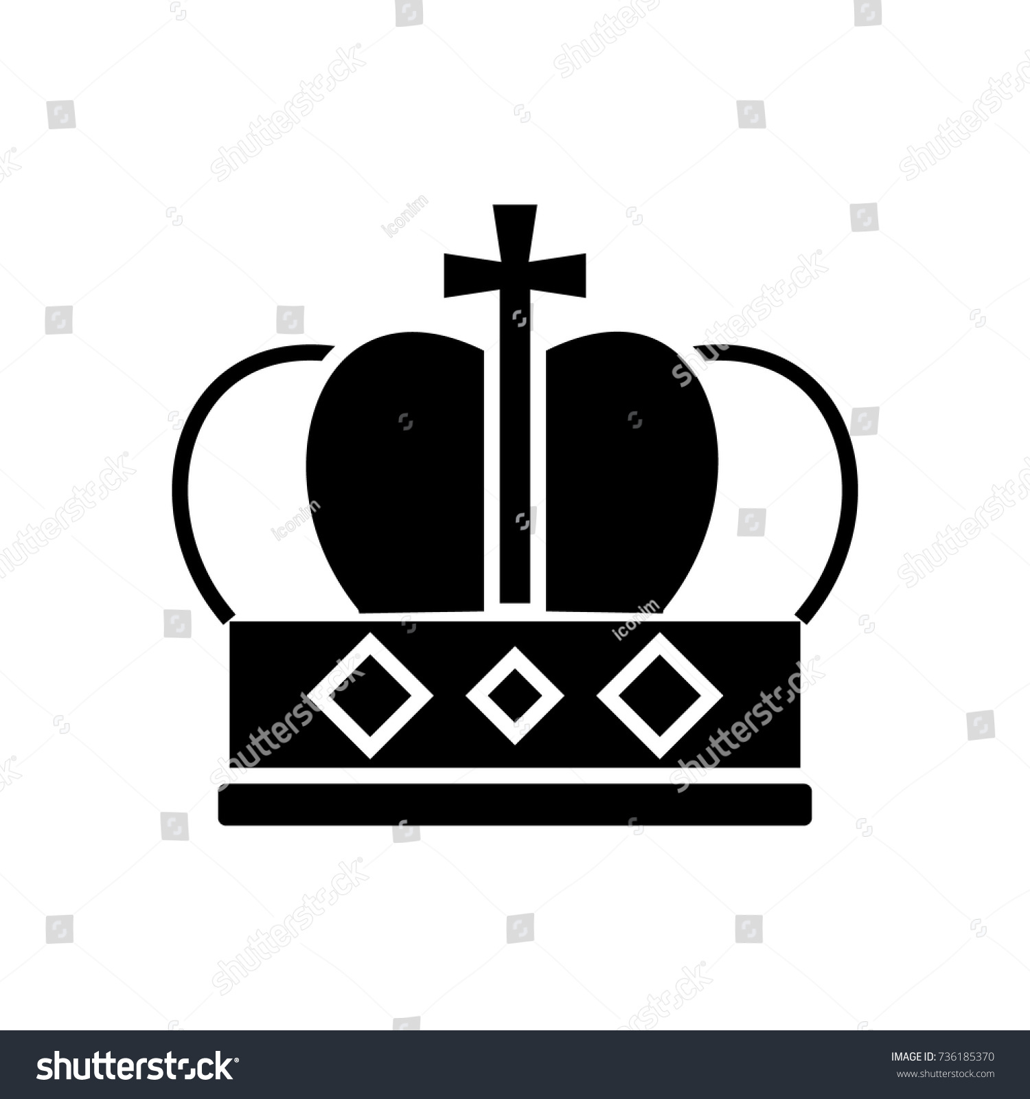 Crown King Icon Vector Illustration Black Stock Vector Royalty Free 736185370 Shutterstock