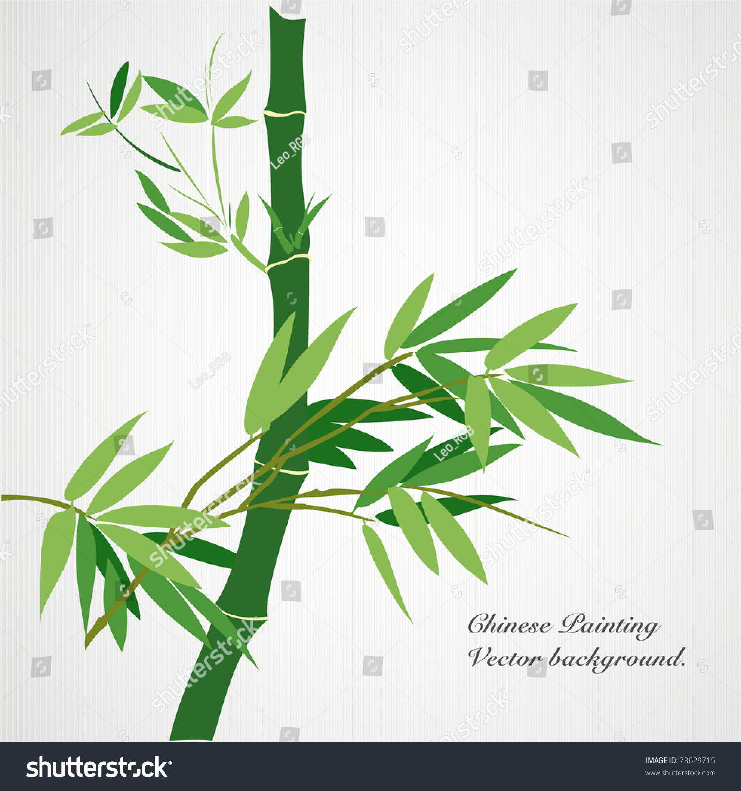 Bamboo Chinese Painting Vector Background Stock Vector (Royalty Free ...