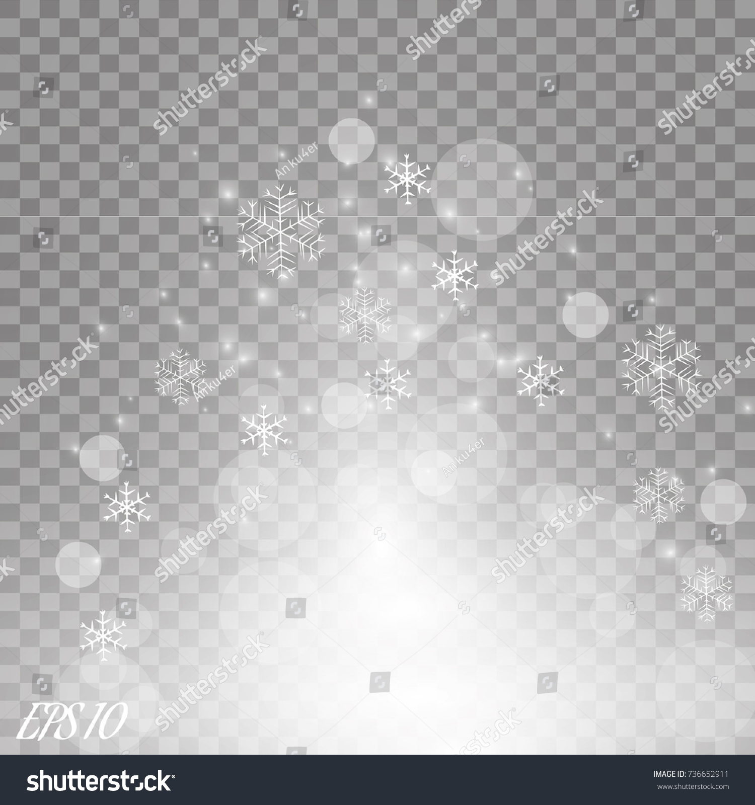 Vector Falling Snow Effect Isolated On Stock Vector (Royalty Free ...