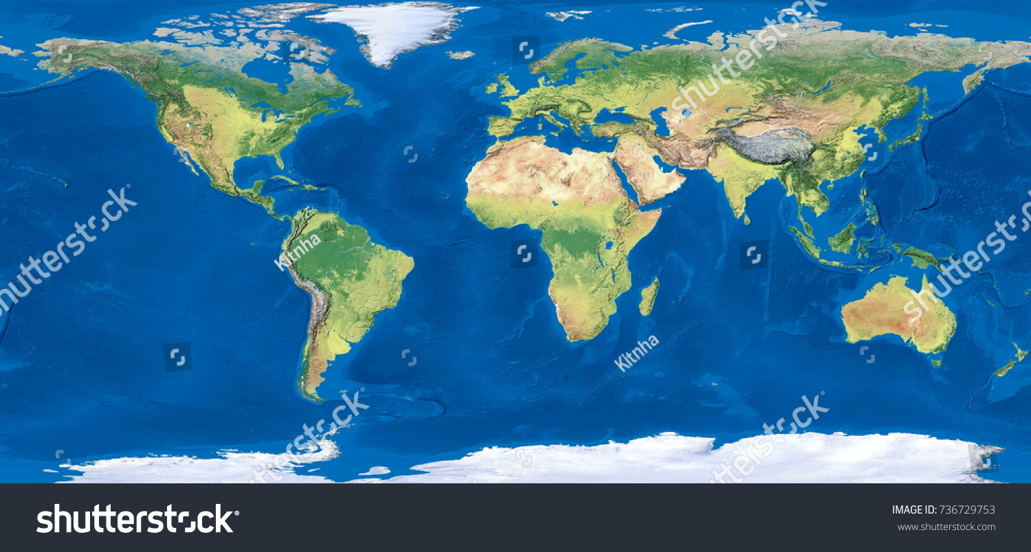 World Map Nature Color Stock Illustration 736729753 | Shutterstock