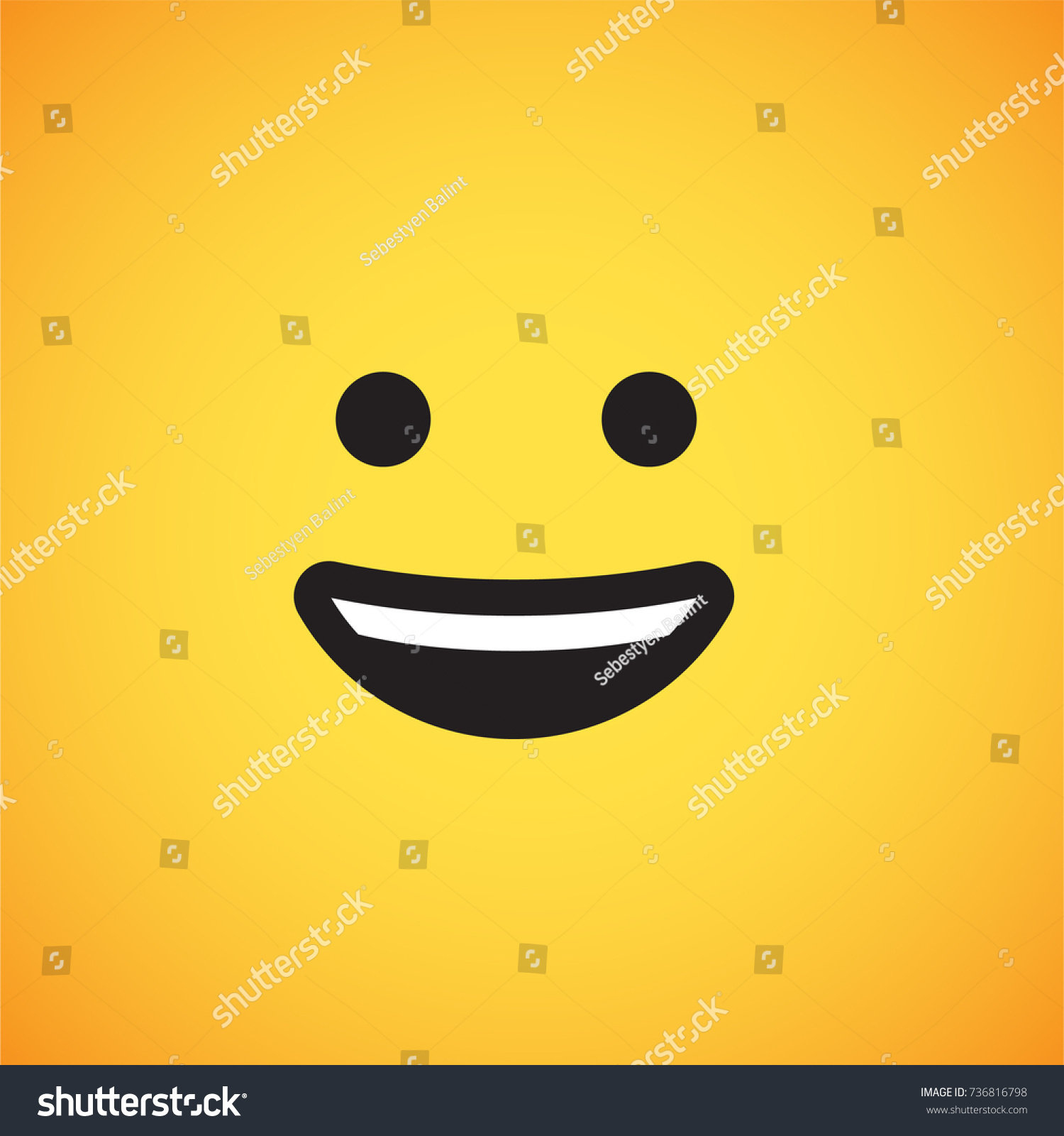 Yellow Emoticon Face Happy Vector Illustration Stock Vector (Royalty ...