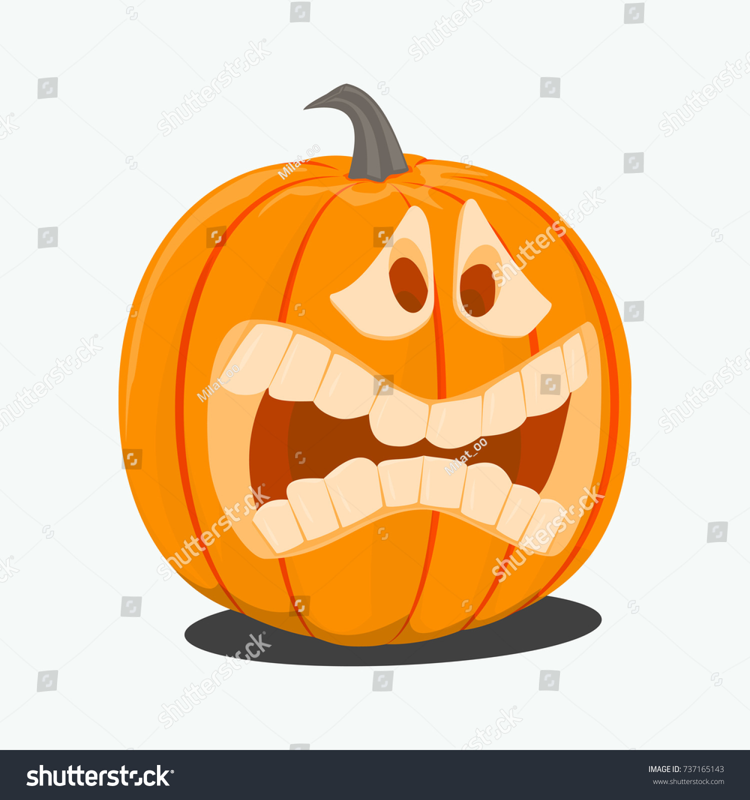 Vector Color Illustration Cartoon Halloween Pumpkin Stock Vector ...