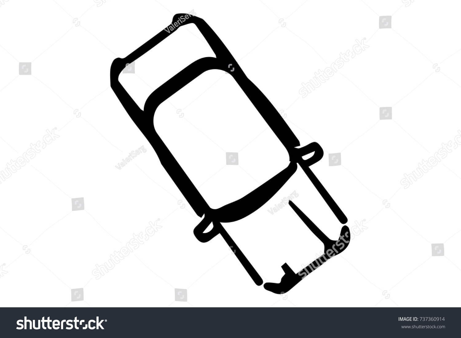 Car View Above Black White Vector Stock Vector Royalty Free 737360914