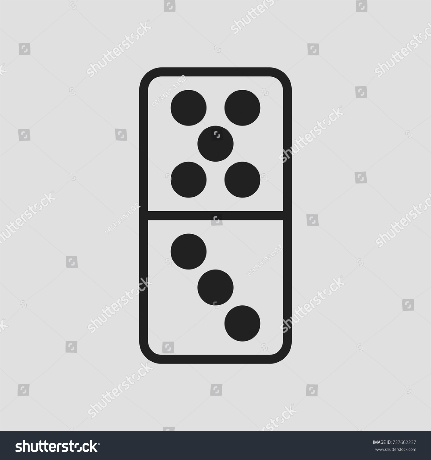 Domino Icon On White Background Outline Stock Vector (Royalty Free ...