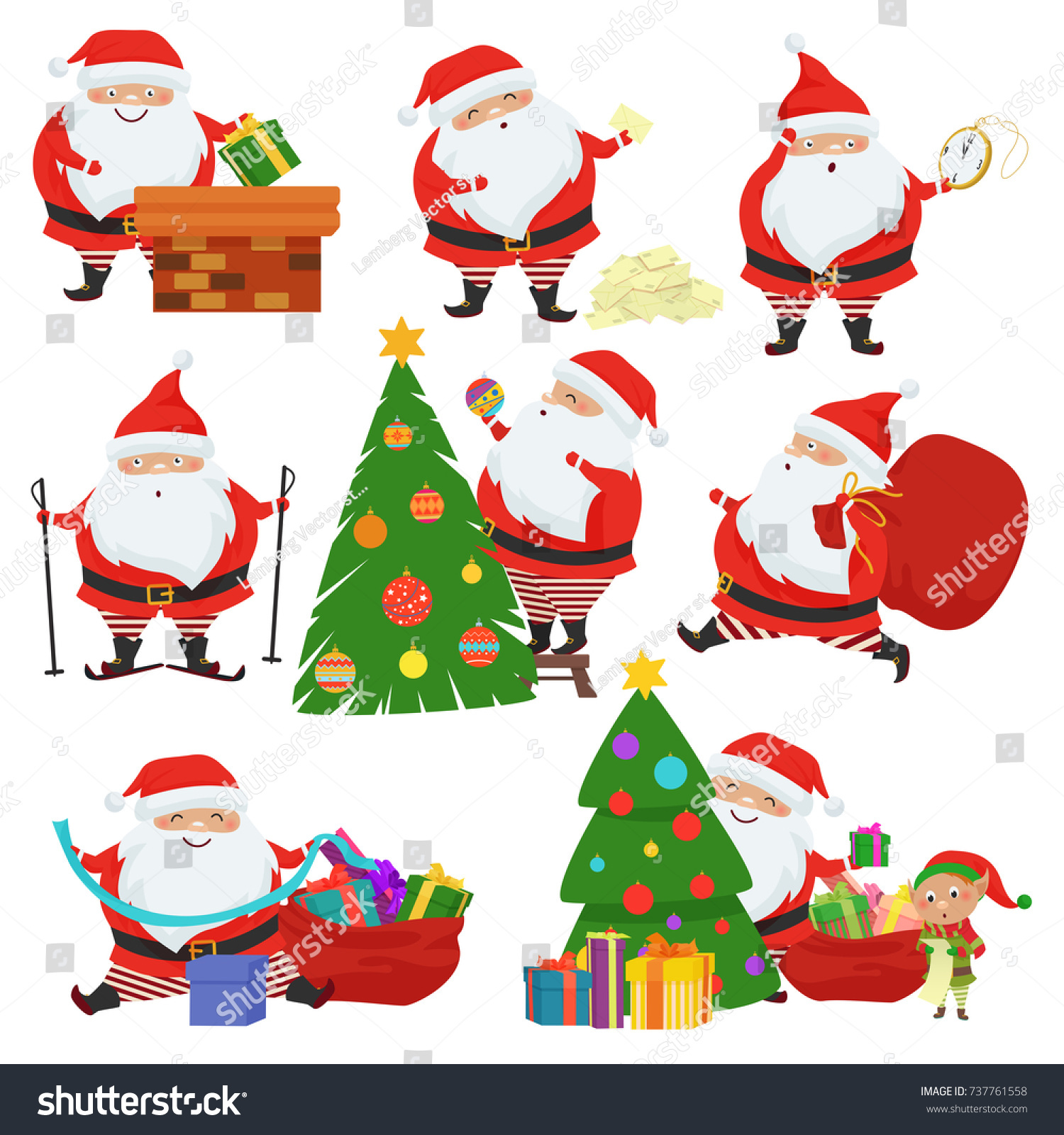 Cute Santa Claus Vector Set Stock Vector Royalty Free 737761558 Shutterstock Cute Santa Claus Vector Set Stock Vector Royalty Free 737761558 Shutterstock