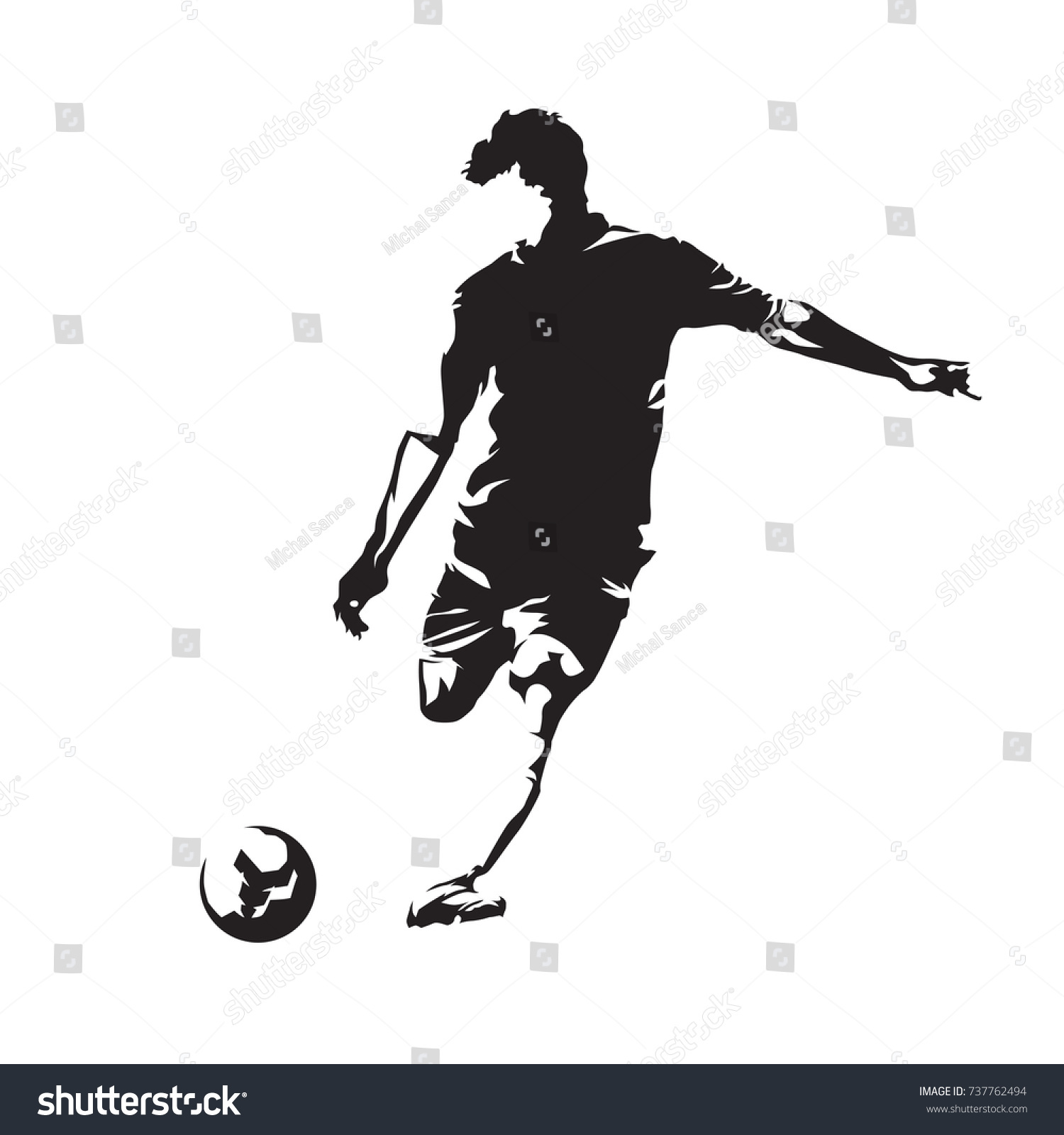 Soccer Player Kicking Ball Abstract Vector Stock Vector (Royalty Free ...