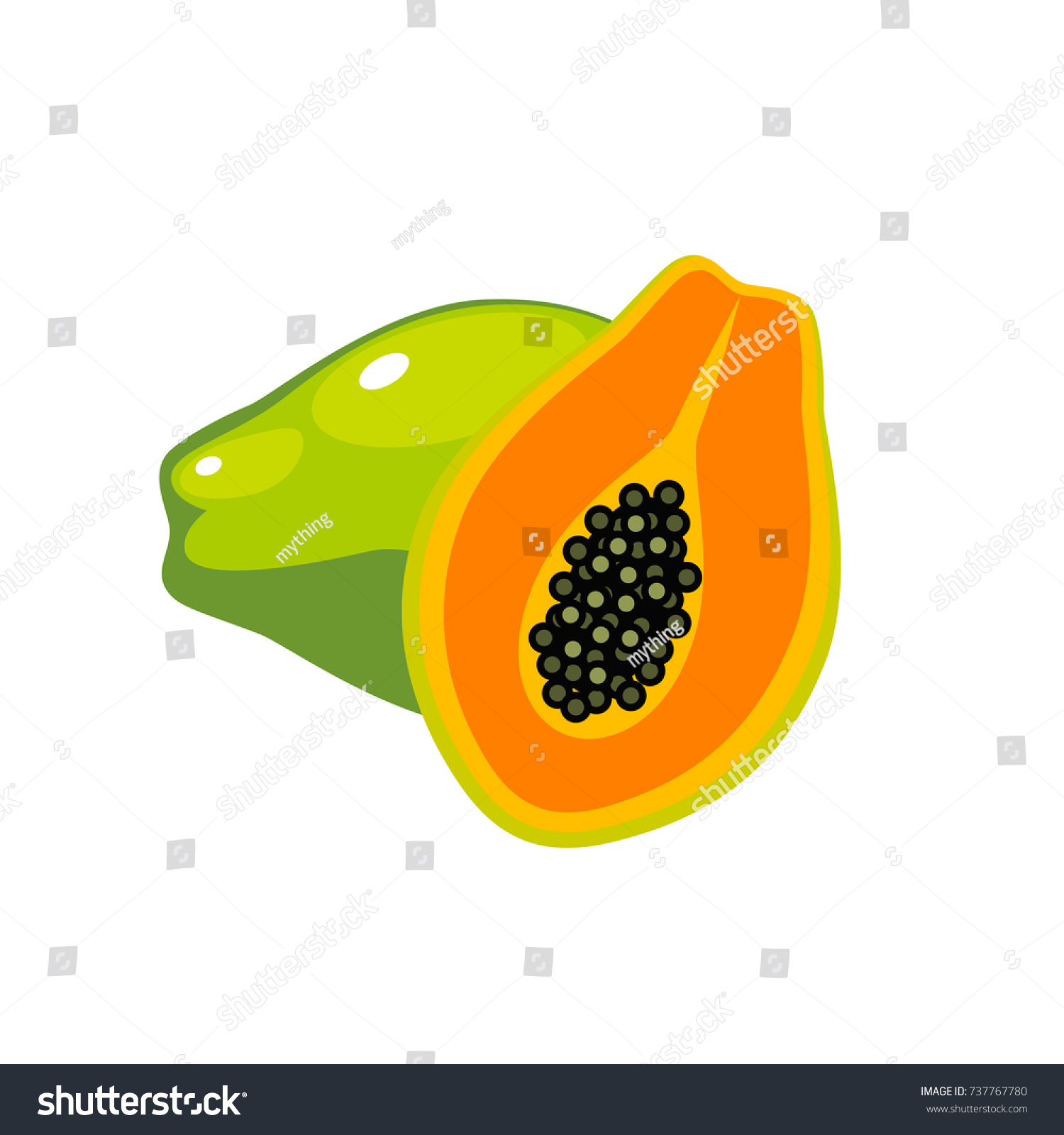 7.473 Cartoon papaya Gambar, Foto Stok & Vektor | Shutterstock