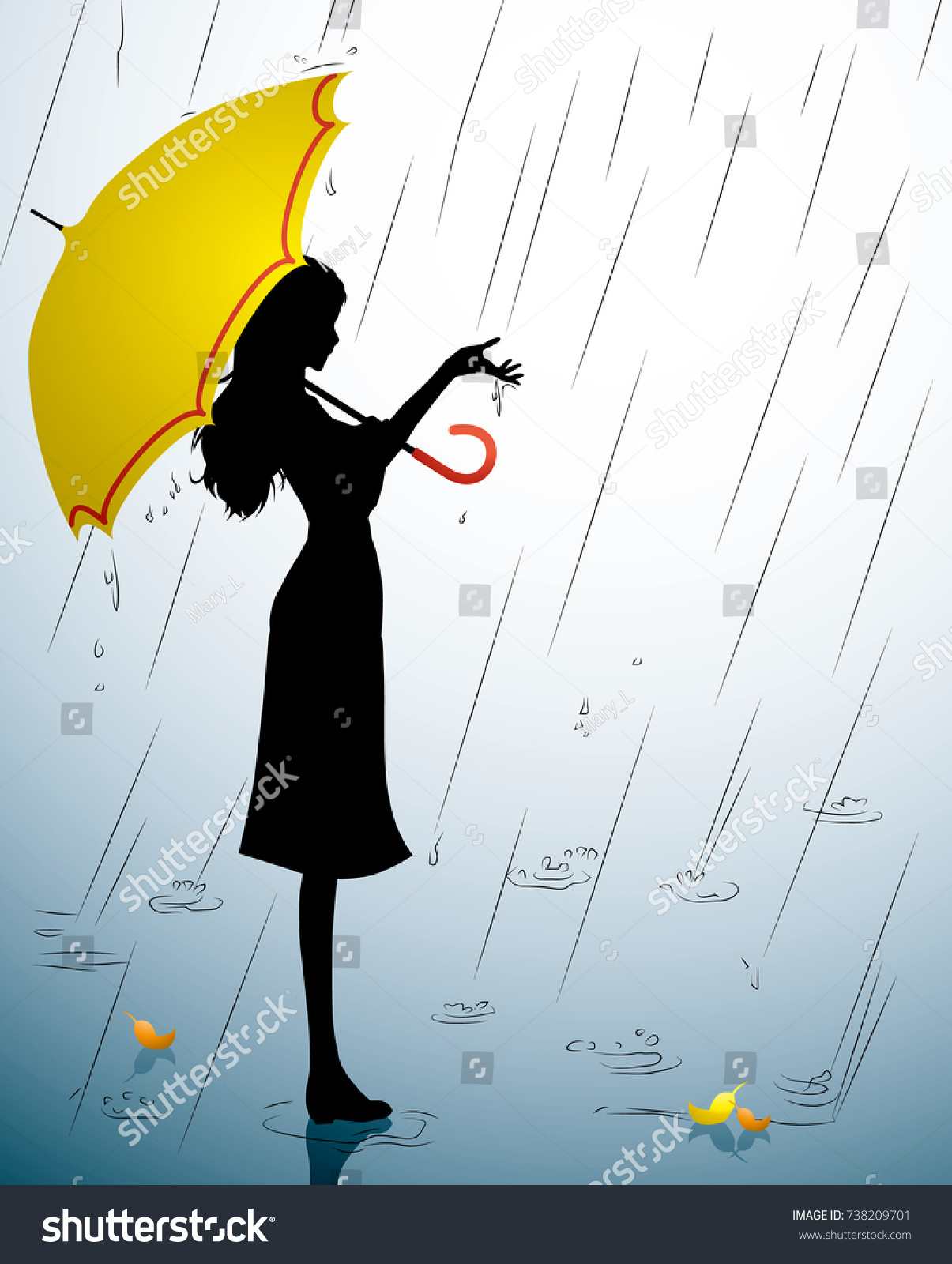 Дама с зонтом силуэт