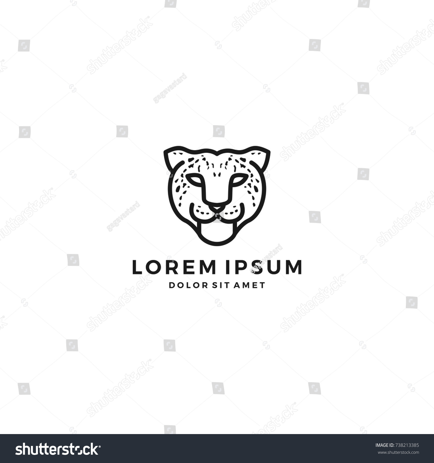 Leopard Cheetah Head Logo Vector Icon Stock Vector (Royalty Free ...