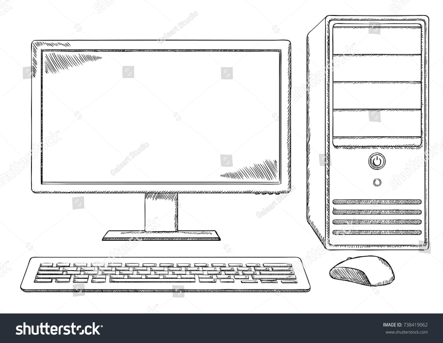 Компьютер схематичный рисунок