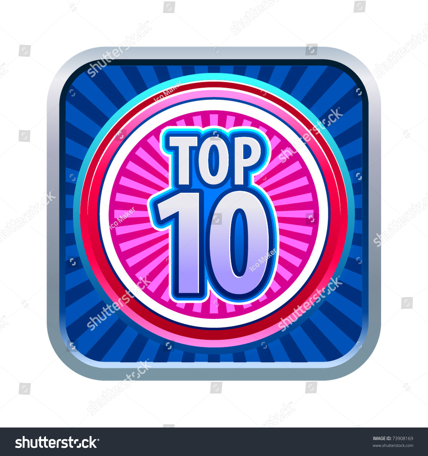 Vector Illustration Top 10 Icon Stock Vector (Royalty Free) 73908169