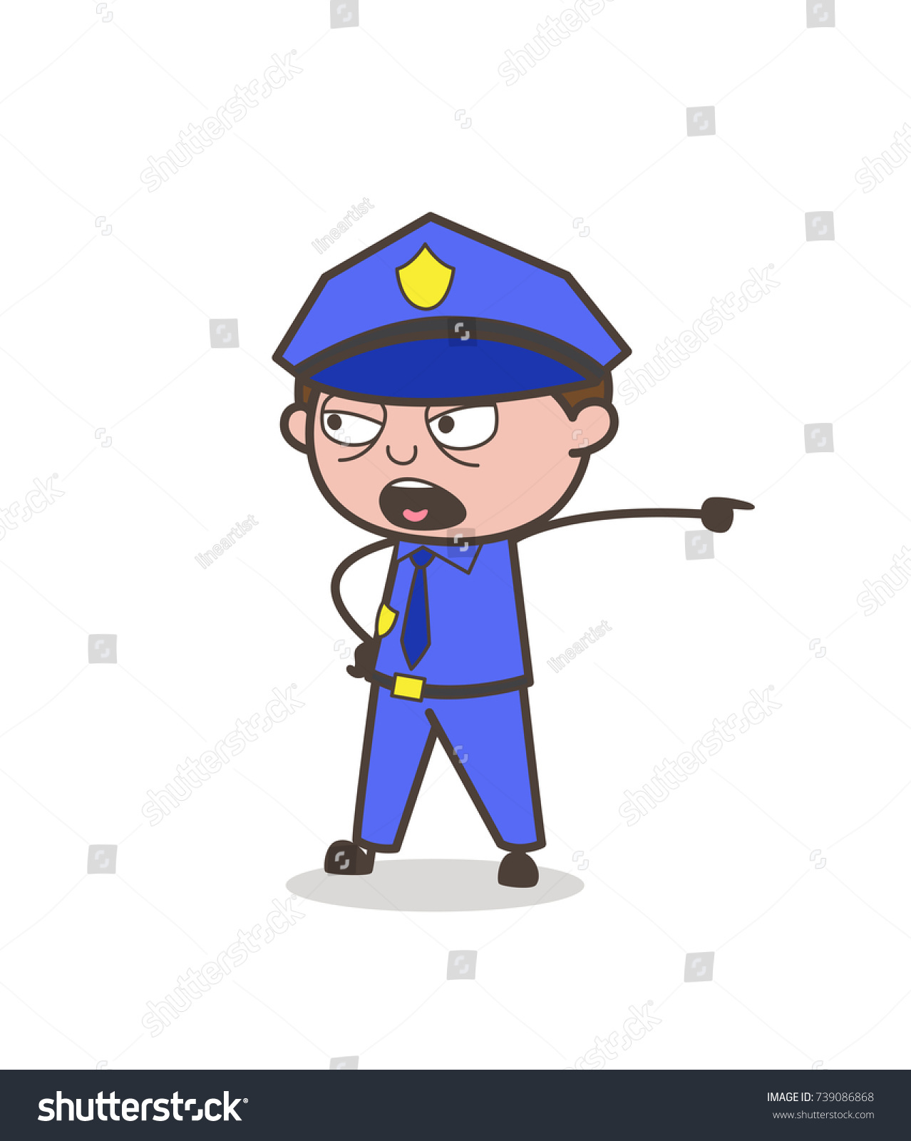 Cartoon Senior Officer Giving Order Junior Stock Vector (Royalty Free ...