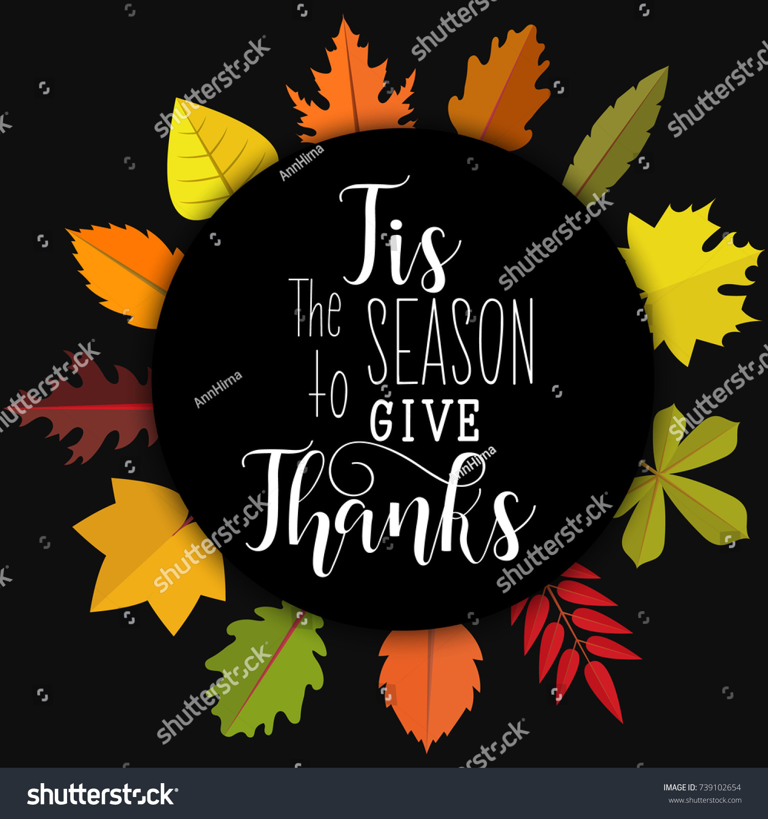 Tis Season Give Thanks Card Poster Stock Vector (Royalty Free) 739102654 |  Shutterstock