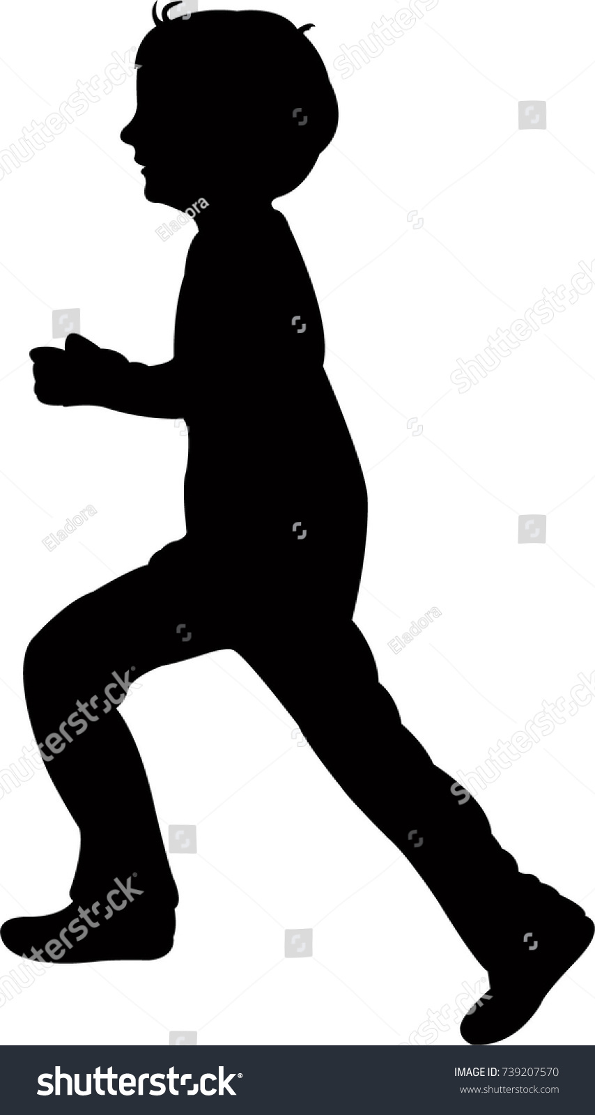 Boy Running Silhouette Vector Stock Vector (Royalty Free) 739207570 ...