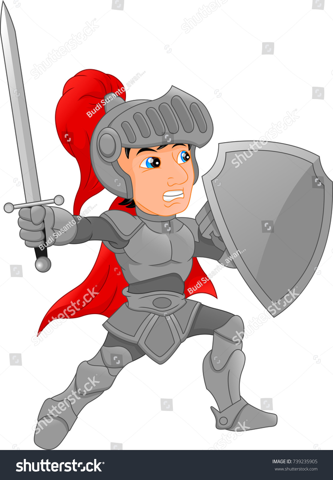 Cartoon Knight Boy Stock Vector (Royalty Free) 739235905 | Shutterstock