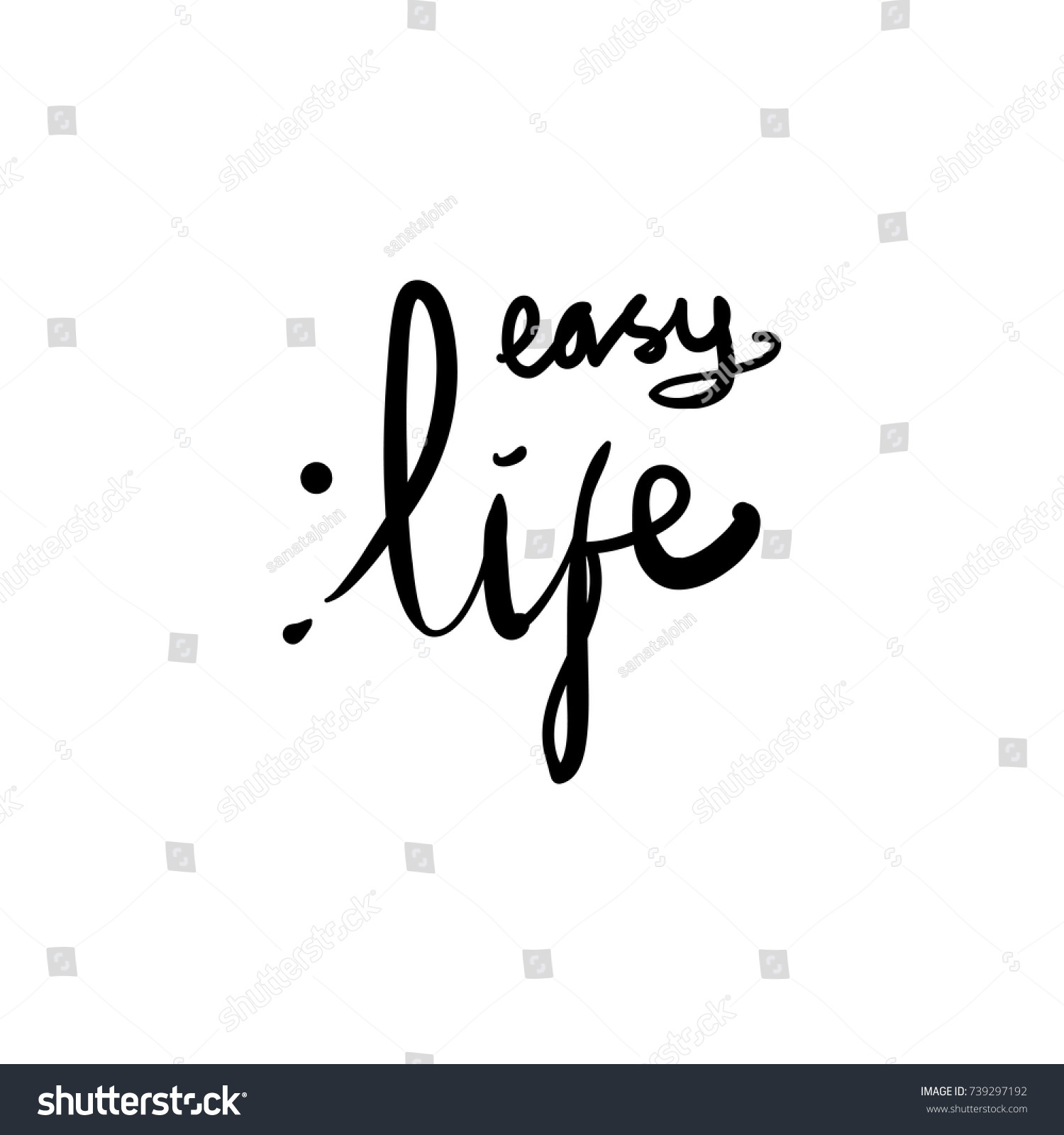 Lettering Word Easy Life Doodle Sketch Stock Vector (Royalty Free ...