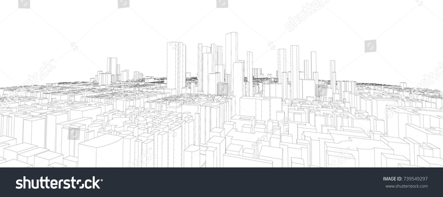 Cityscape Vector Sketch Architecture Illustration Stock Vector (Royalty ...