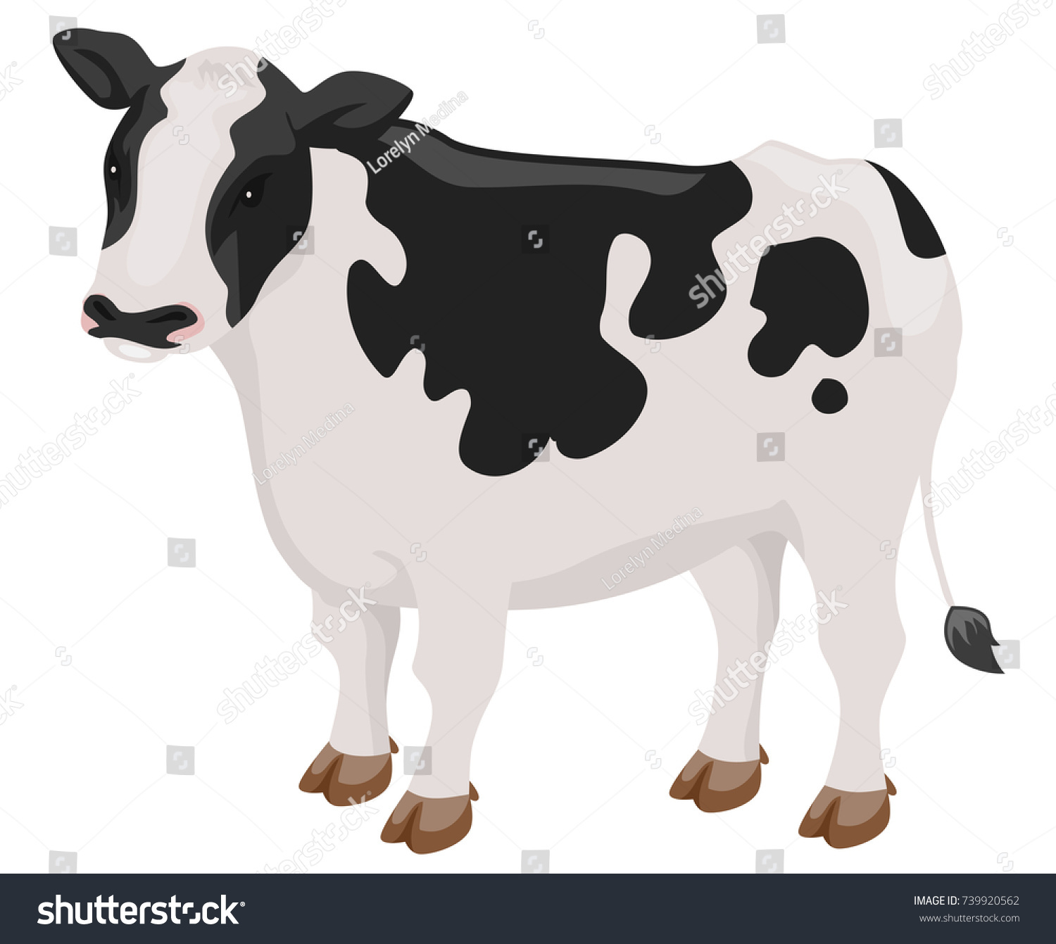 Illustration Cow Stock Vector (Royalty Free) 739920562 | Shutterstock