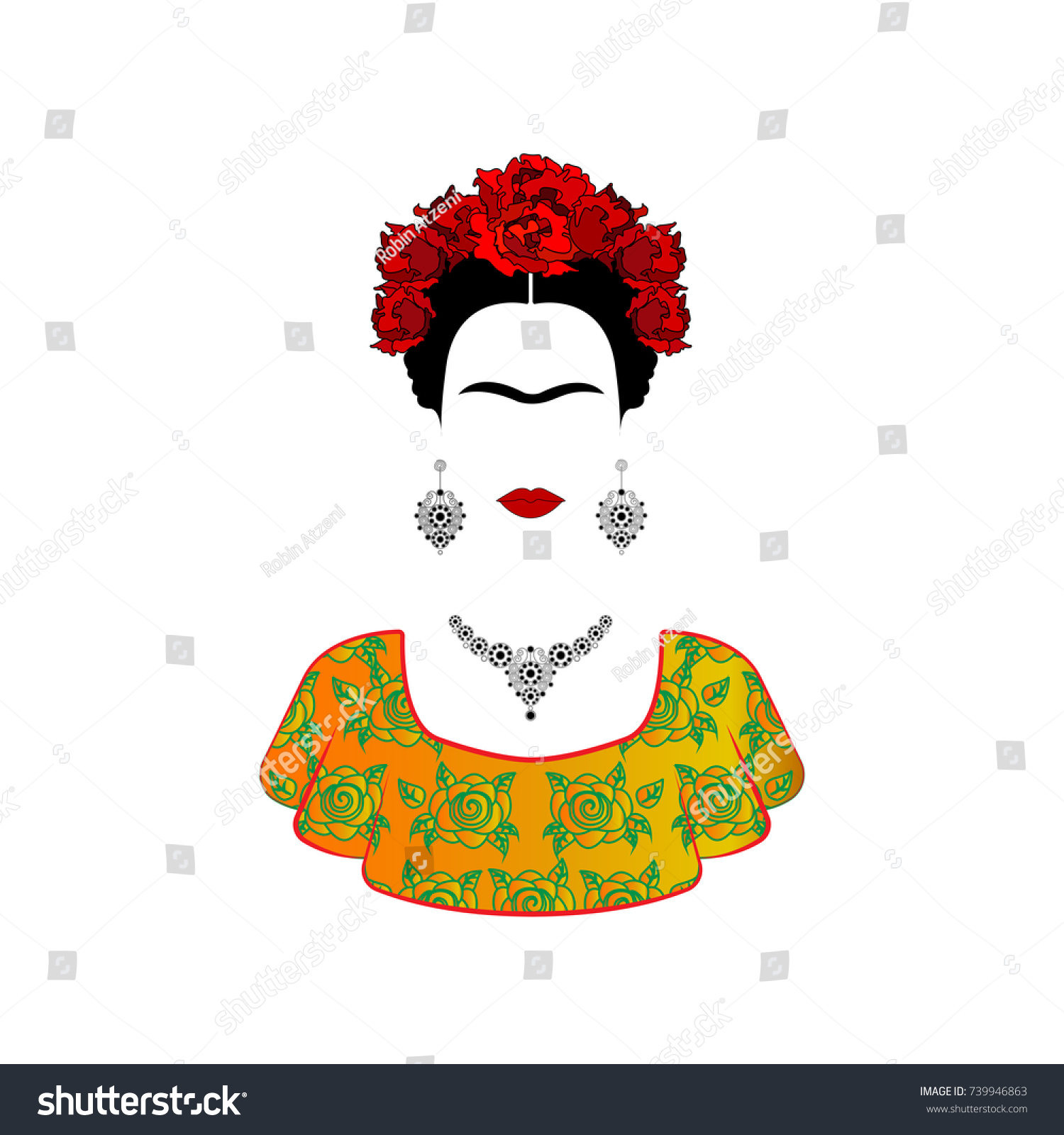 Frida Kahlo Vector Portrait Stock Vector Royalty Free 739946863 Shutterstock 9092