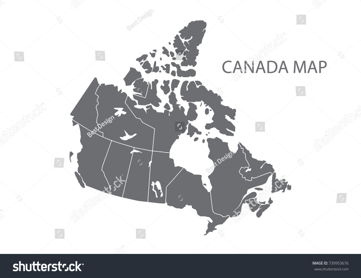 Canada Map Silhouette Vector Illustration Stock Vector (Royalty Free