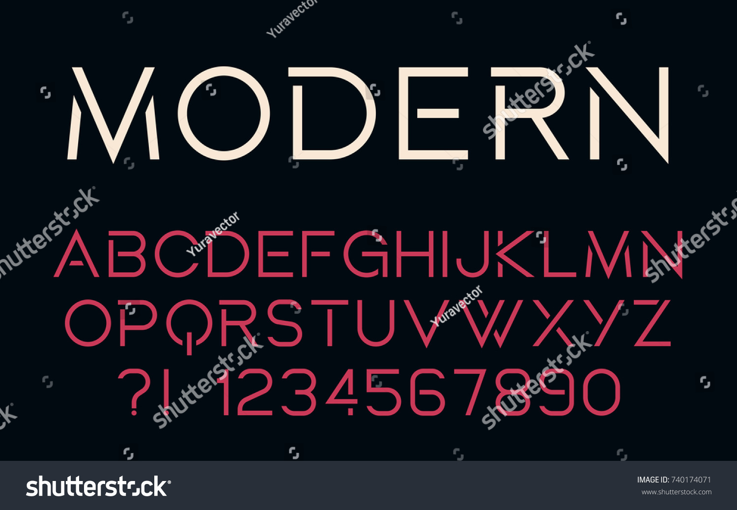 Geometric Technology Font Modern Design Bold Stock Vector (royalty Free 