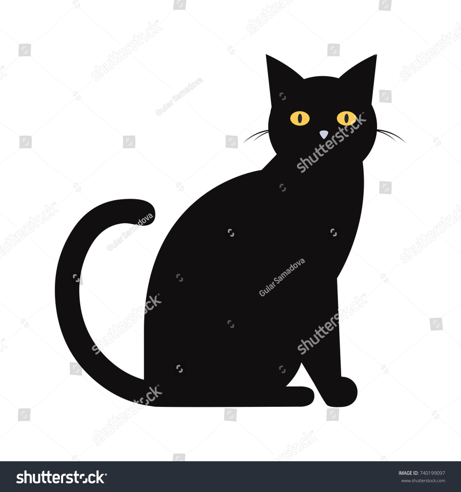 Черный кот вектор
