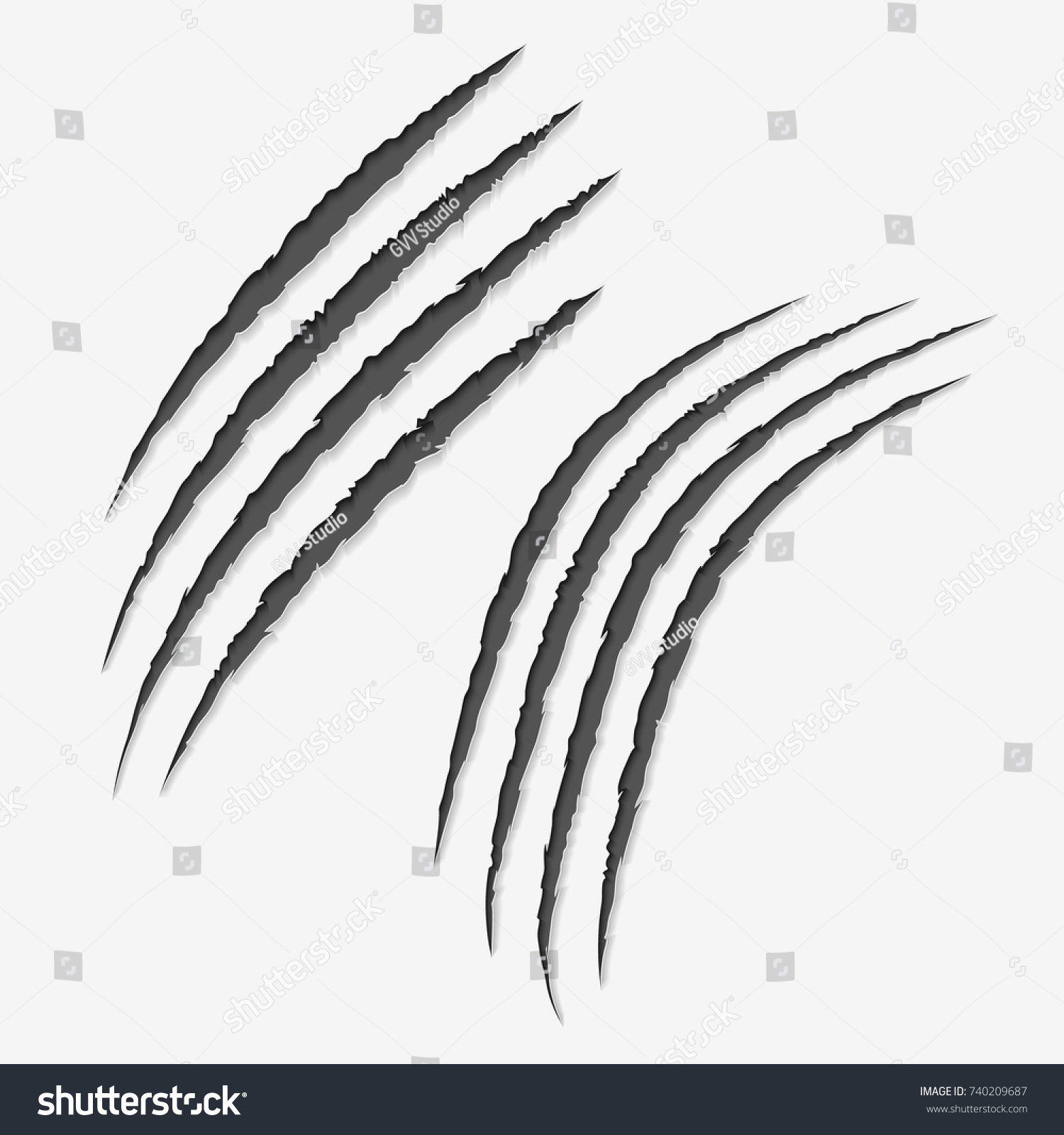 Claws Scratches On White Backgroundscratch Left Stock Vector (Royalty ...