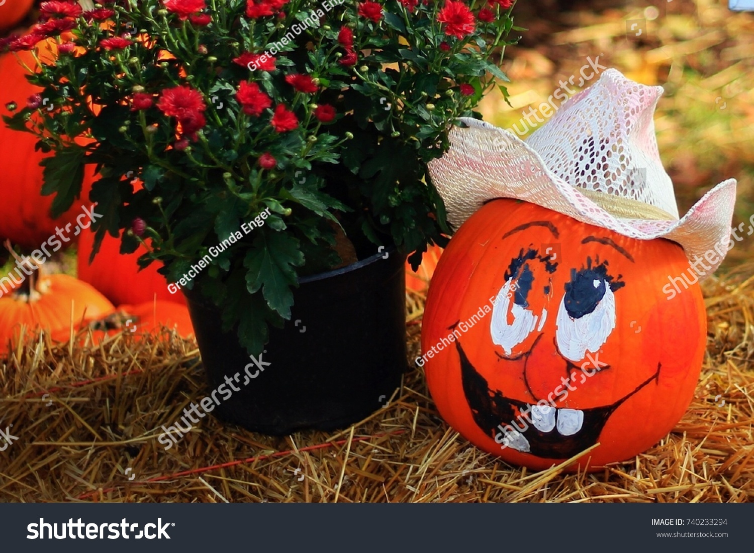 cowboy painted pumpkin